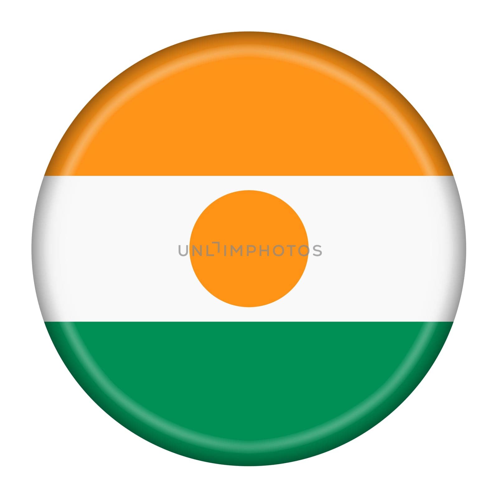 Niger flag button 3d illustration by VivacityImages