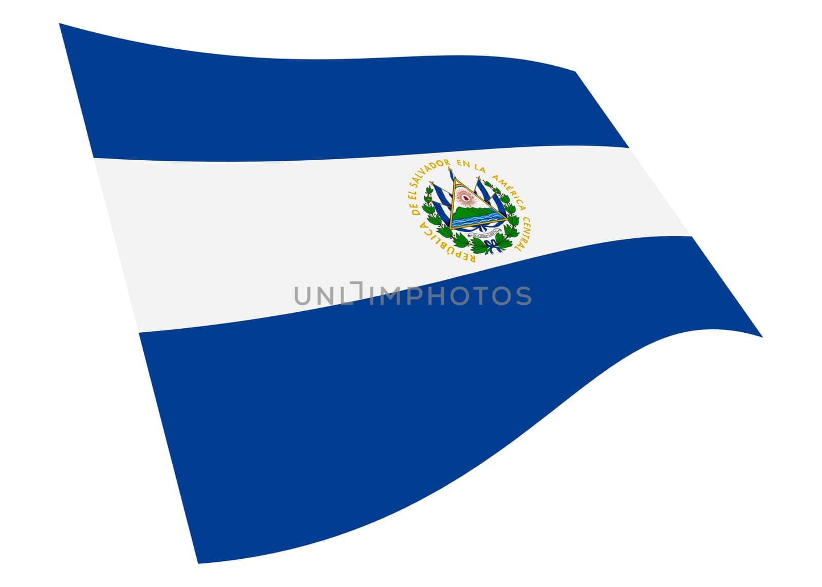 El Salvador waving flag with clipping path by VivacityImages
