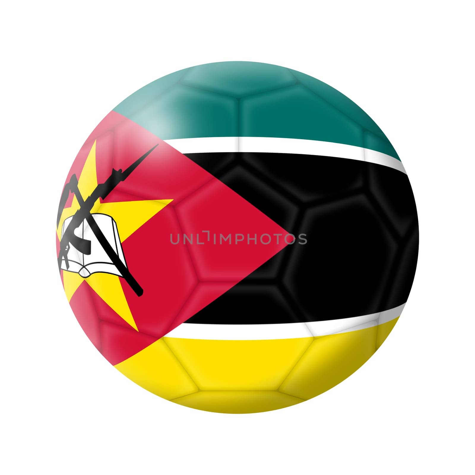 Mozambique soccer ball football 3d illustration by VivacityImages