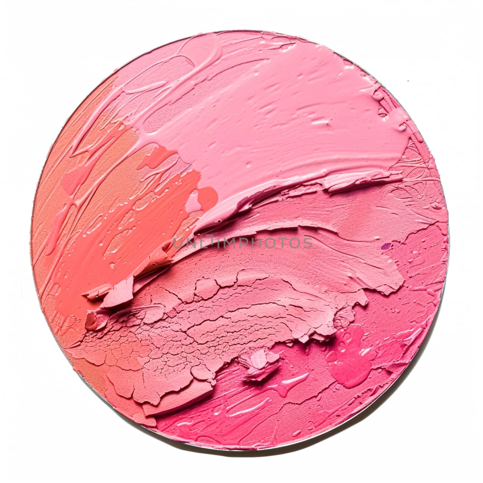 Beauty product and cosmetics texture as circle shape design, makeup blush eyeshadow powder as abstract luxury cosmetic background art