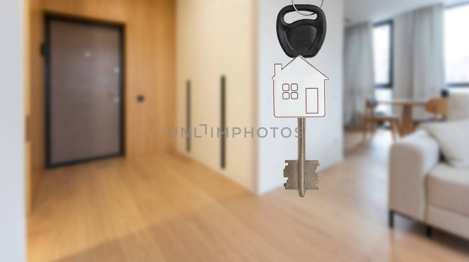 Blurred photo of Key hanging electronic devices are stored. High quality photo