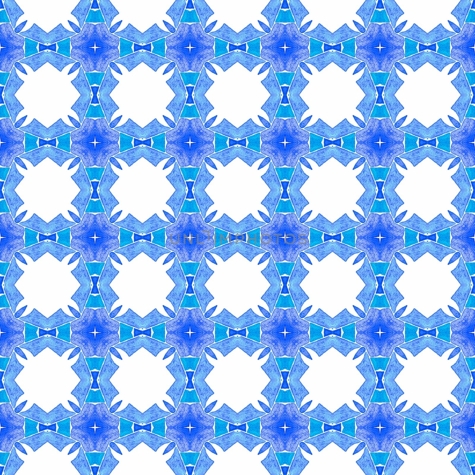 Mosaic seamless pattern. Blue posh boho chic by beginagain