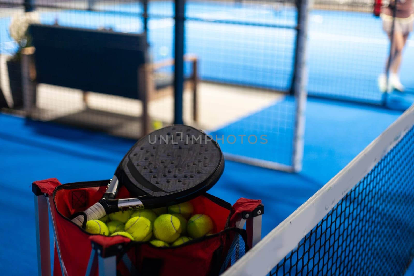 paddle rackets on the playing court. High quality photo