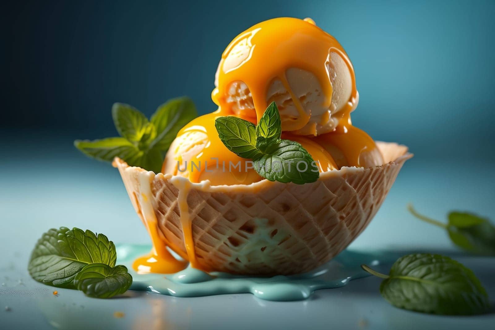 balls of juicy orange ice cream by Rawlik