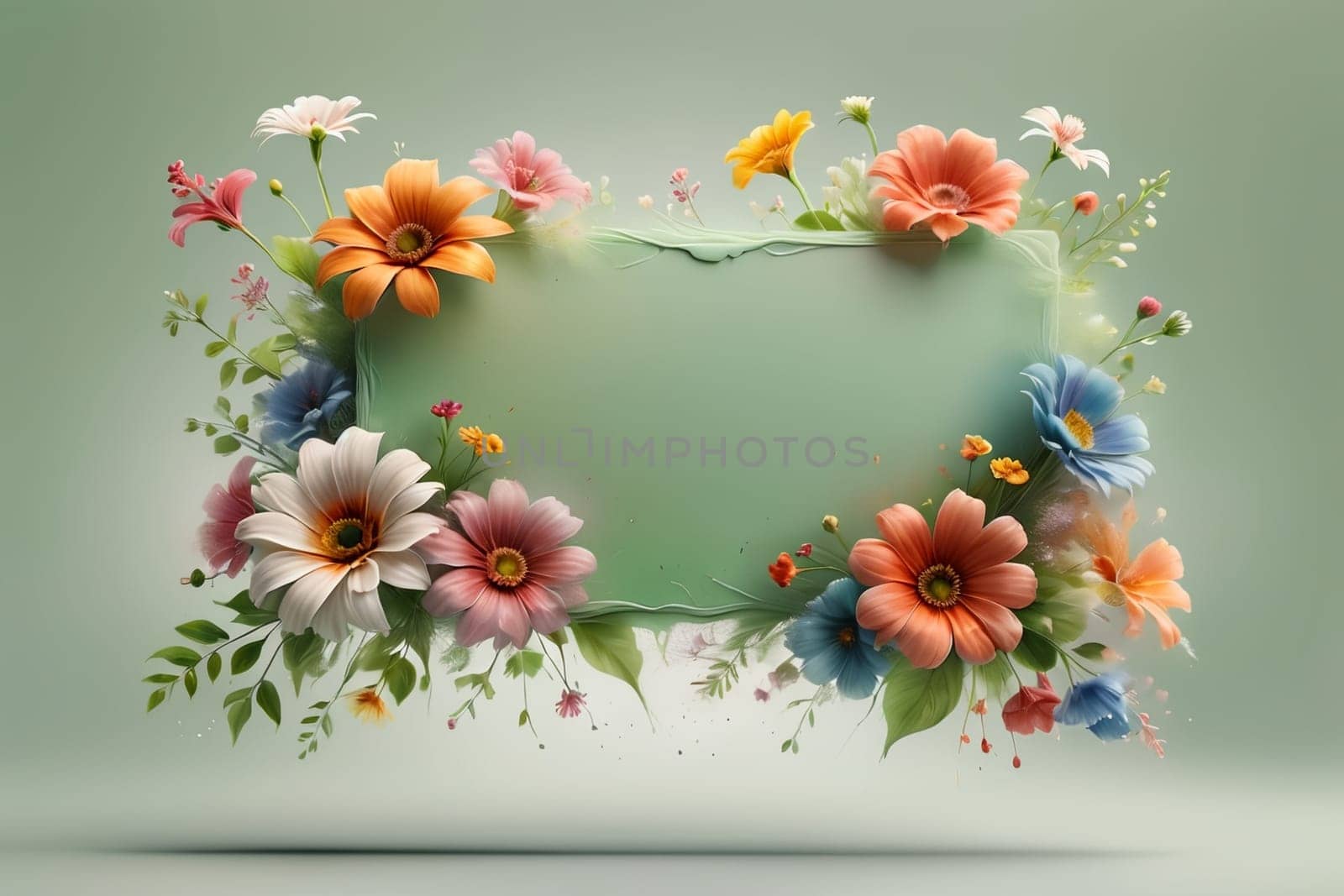beautiful colorful flowers with blank letterhead by Rawlik