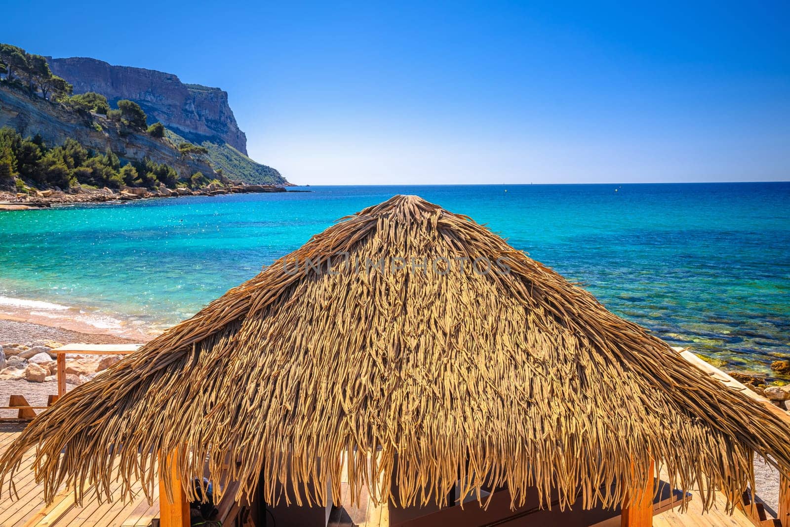 Idyllic coastal town of Cassis on French riviera beach view by xbrchx