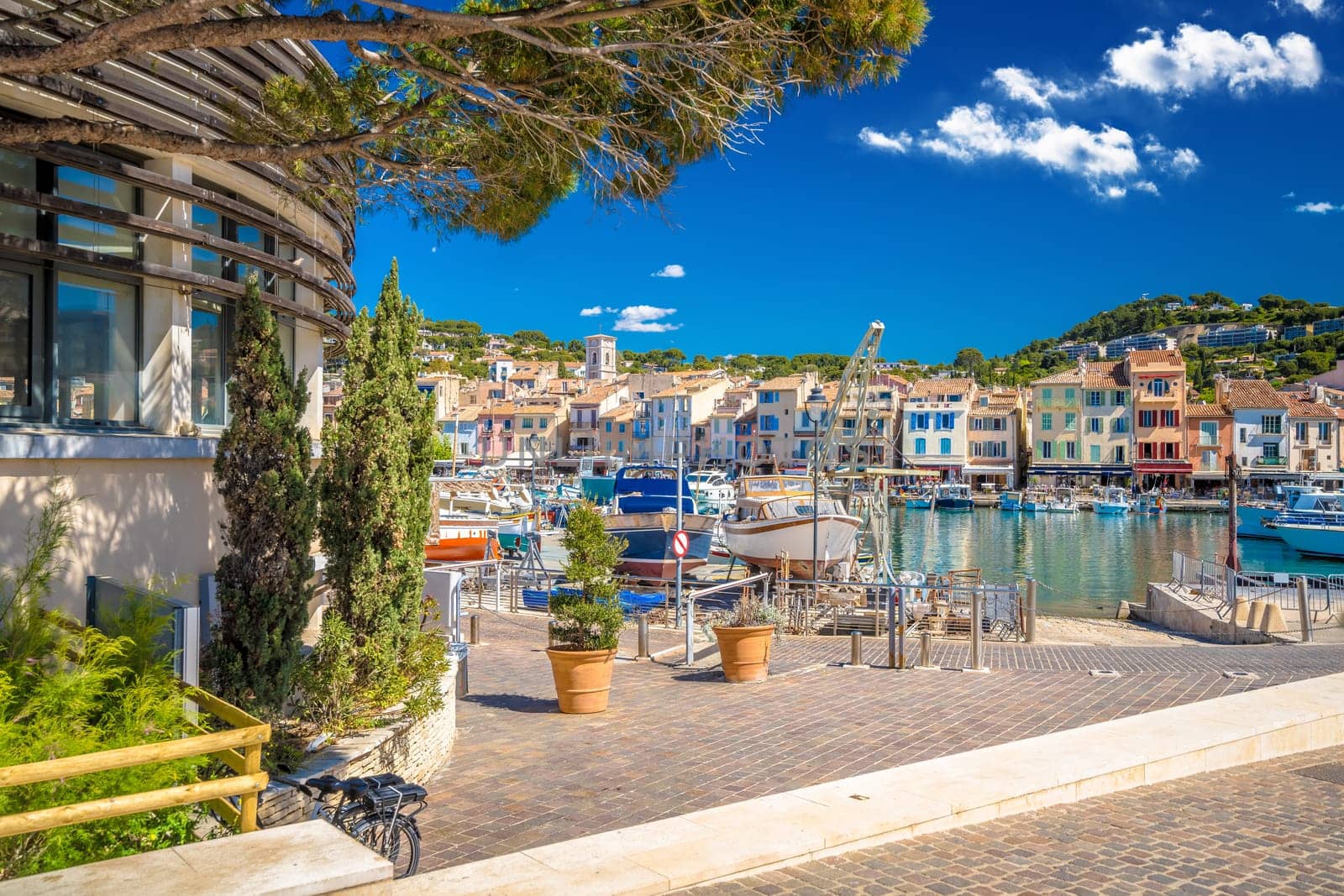 Idyllic coastal town of Cassis on French riviera waterfront view, southern France