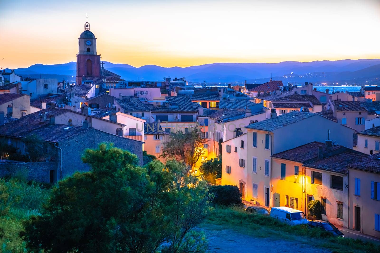 Saint Tropez skyline epic sunset view, luxry travel destination v by xbrchx