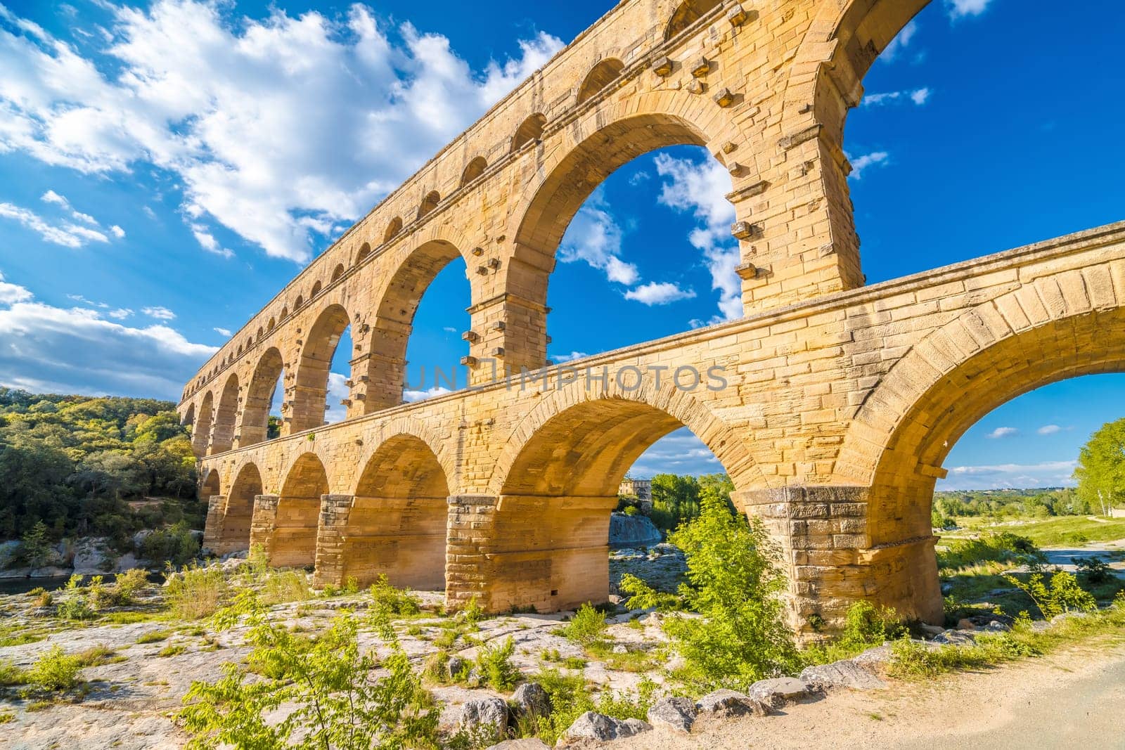 The Pont du Gard ancient Roman aqueduct bridge built in the first century AD to carry water to Nîme by xbrchx