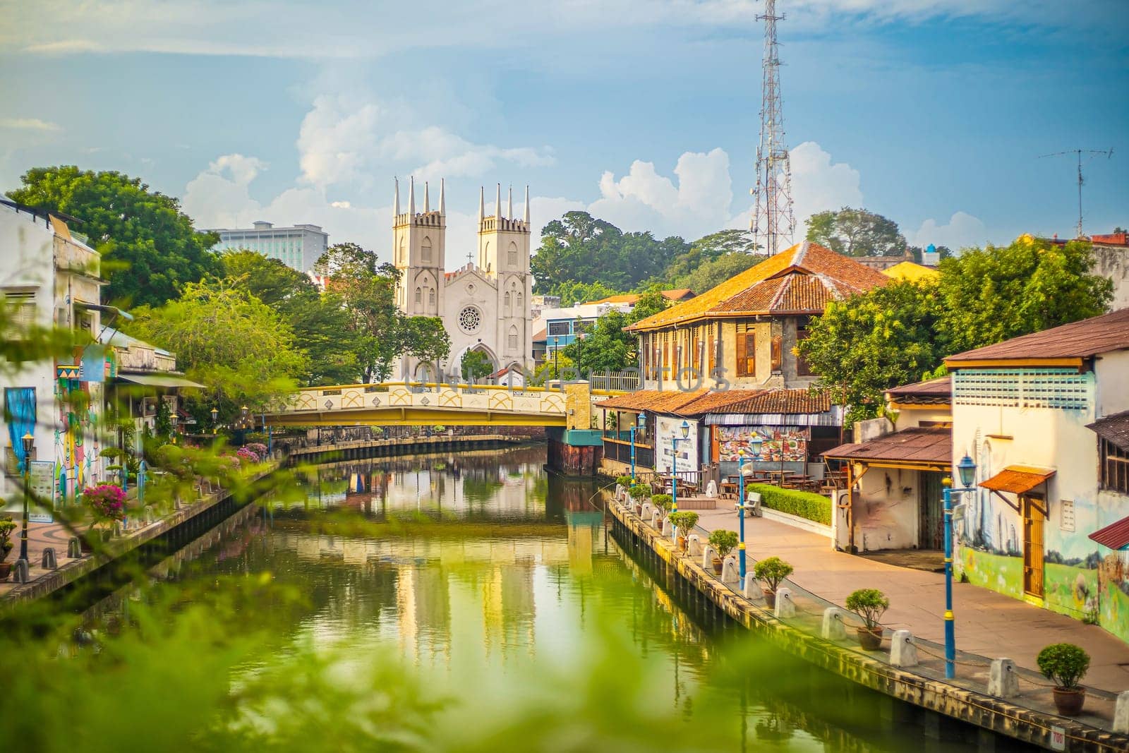 The old town of Malacca, Melaca and the Malacca river. UNESCO World Heritage Site in Malaysia