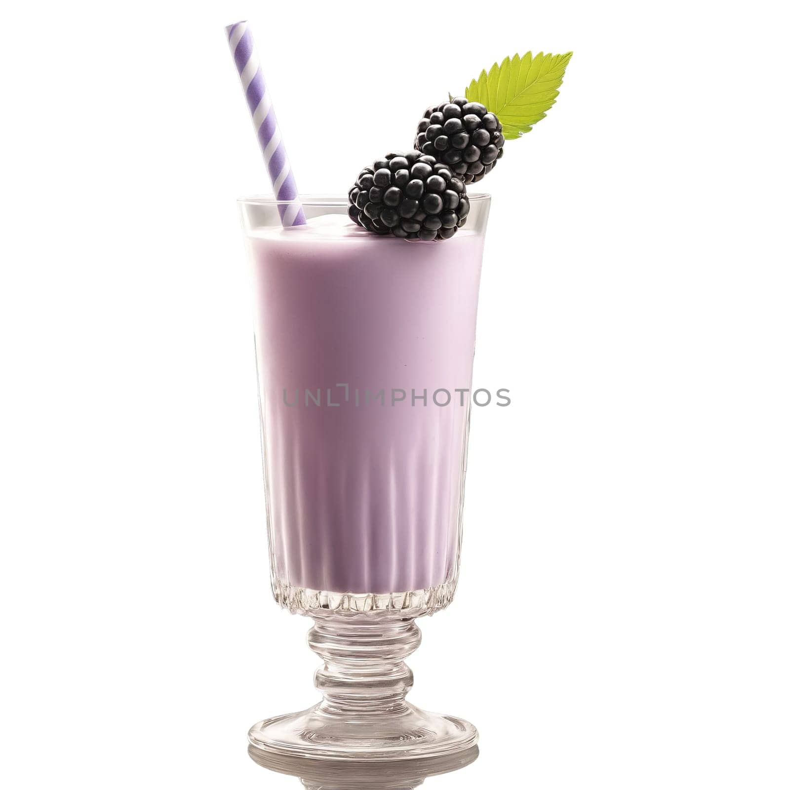 Blackberry Lavender Milkshake fresh blackberries lavender syrup floral notes sophisticated Summer drink concept Final image. close-up milkshake drink, isolated on transparent background