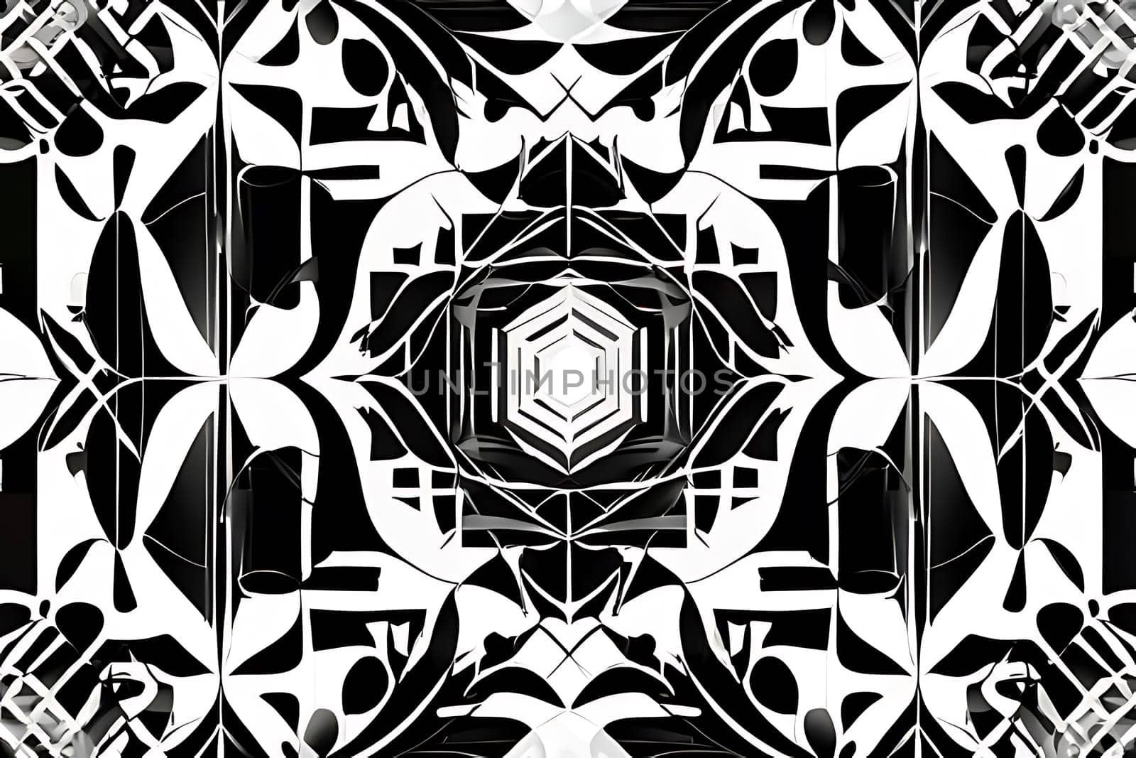 A stylish black and white pattern with intricate details, ideal for sophisticated and minimalist design applications.