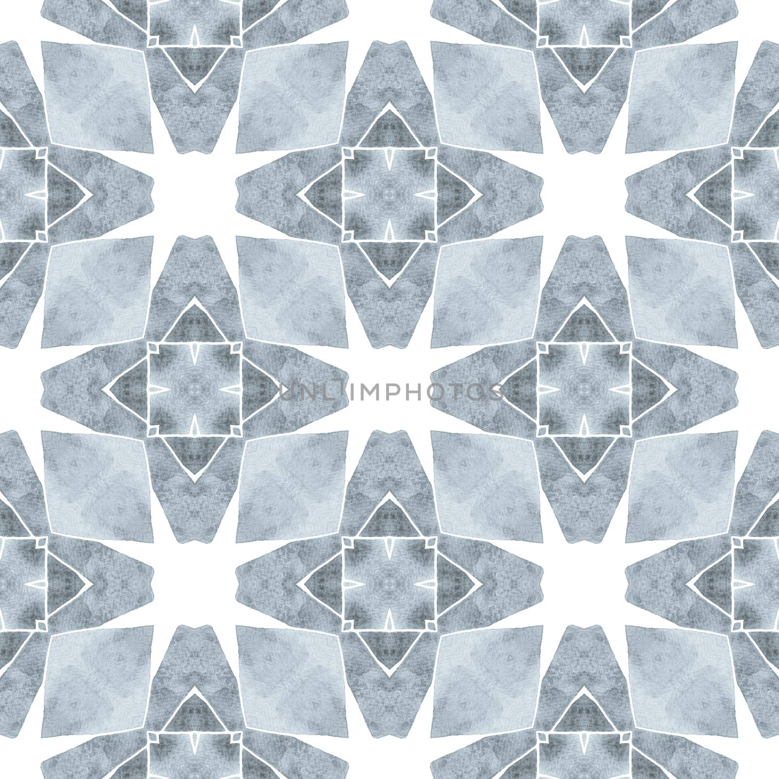 Watercolor medallion seamless border. Black and white trending boho chic summer design. Medallion seamless pattern. Textile ready remarkable print, swimwear fabric, wallpaper, wrapping.