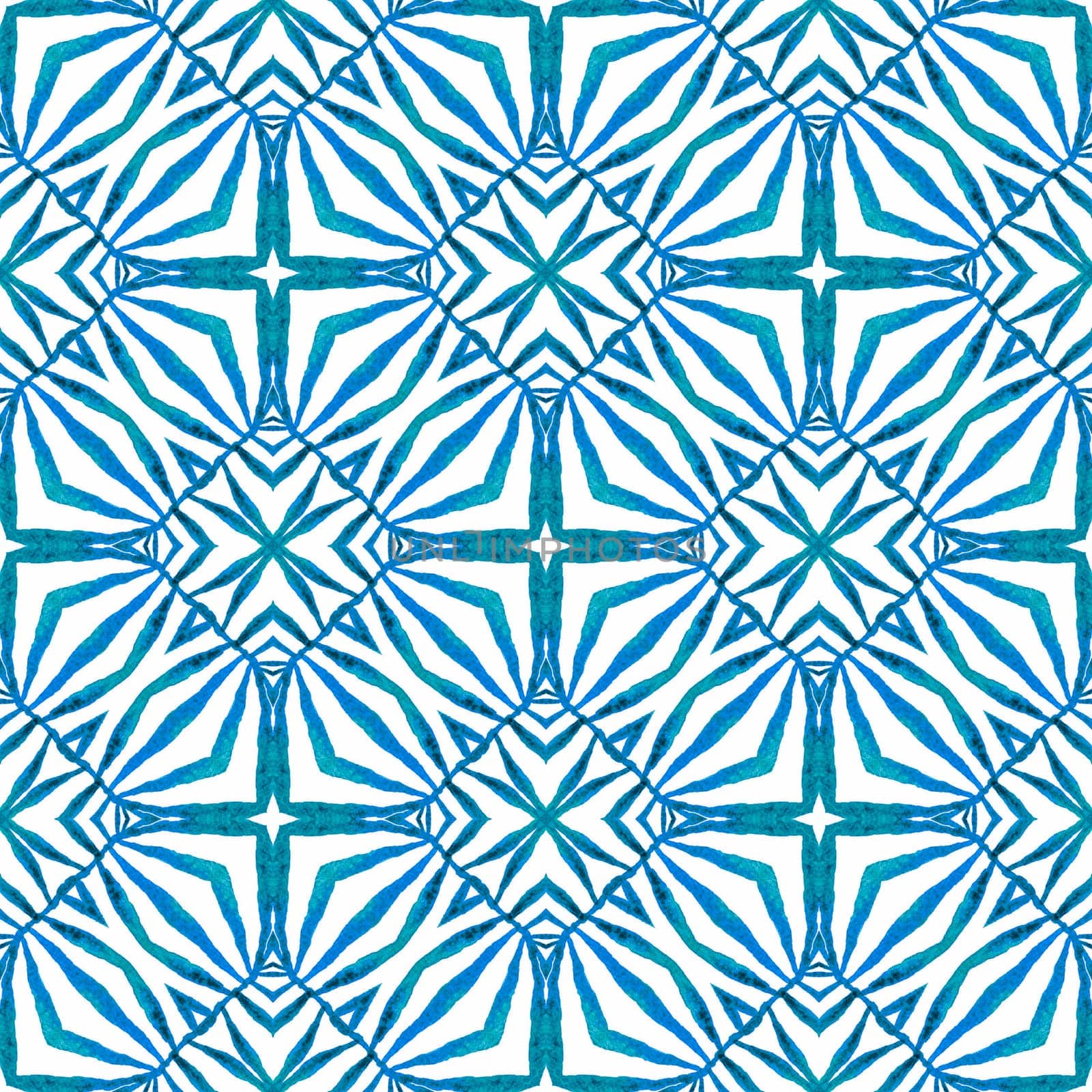 Mosaic seamless pattern. Blue indelible boho chic by beginagain