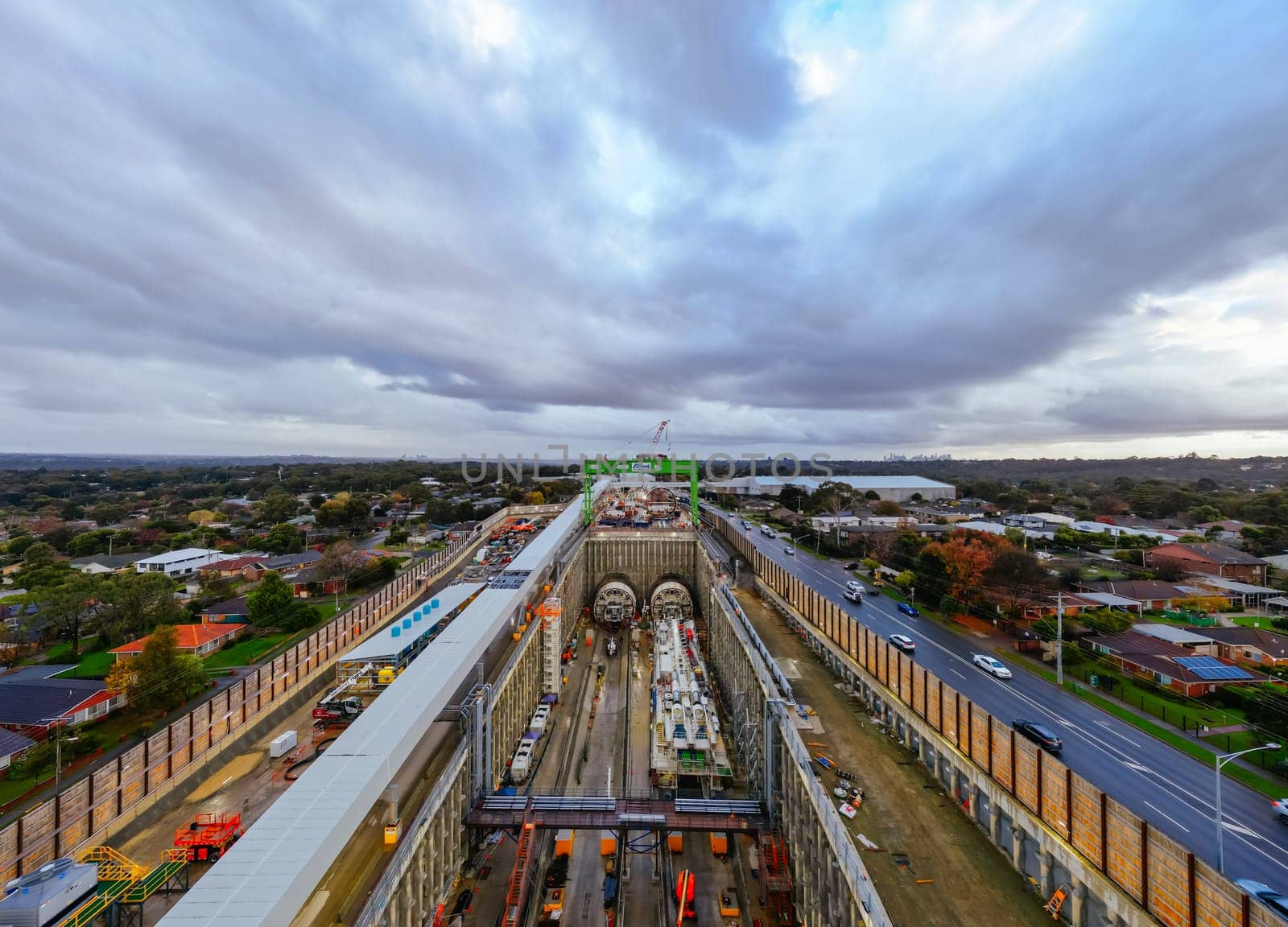 MELBOURNE, AUSTRALIA - MAY 19 2024: Parts of North East Link under construction in Melbourne, Victoria, Australia