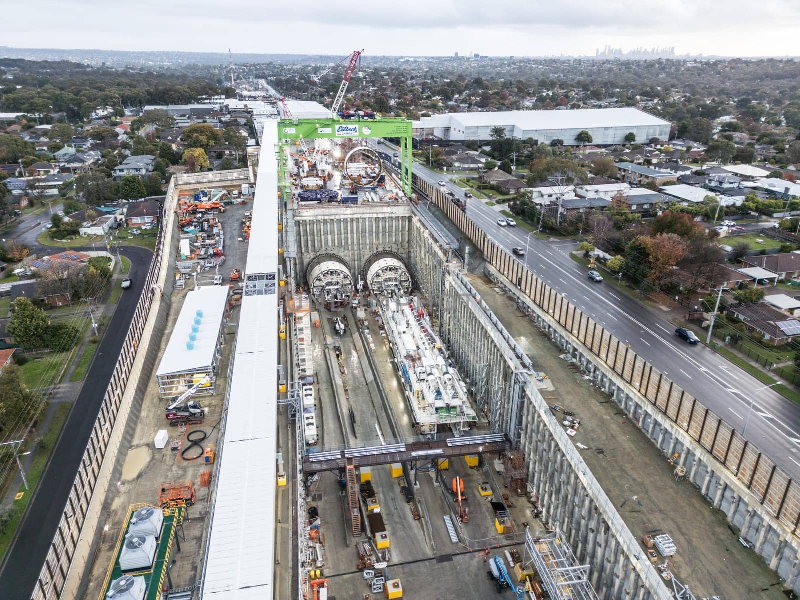 MELBOURNE, AUSTRALIA - MAY 19 2024: Parts of North East Link under construction in Melbourne, Victoria, Australia