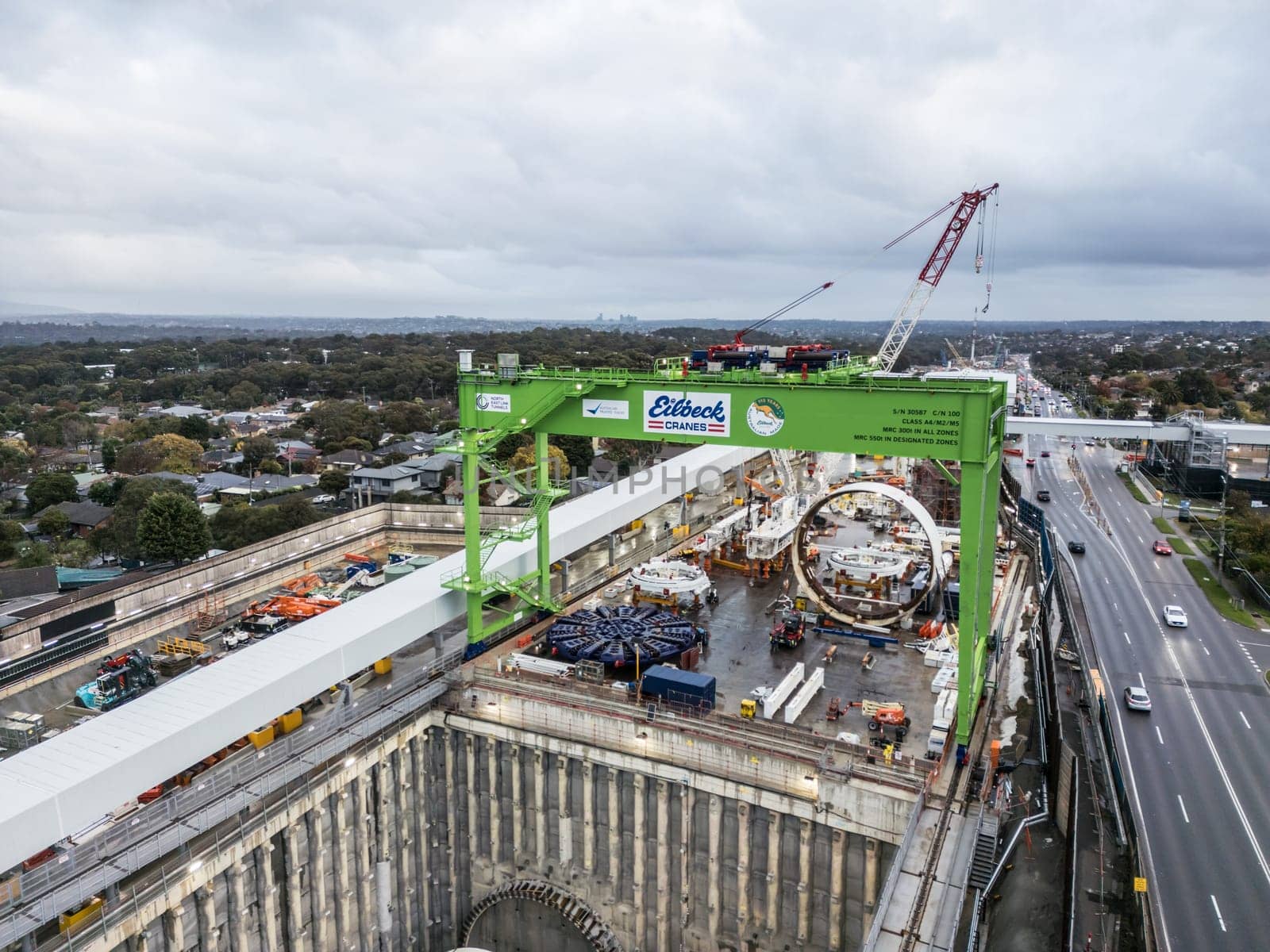 MELBOURNE, AUSTRALIA - MAY 19 2024: Parts of North East Link under construction in Melbourne, Victoria, Australia