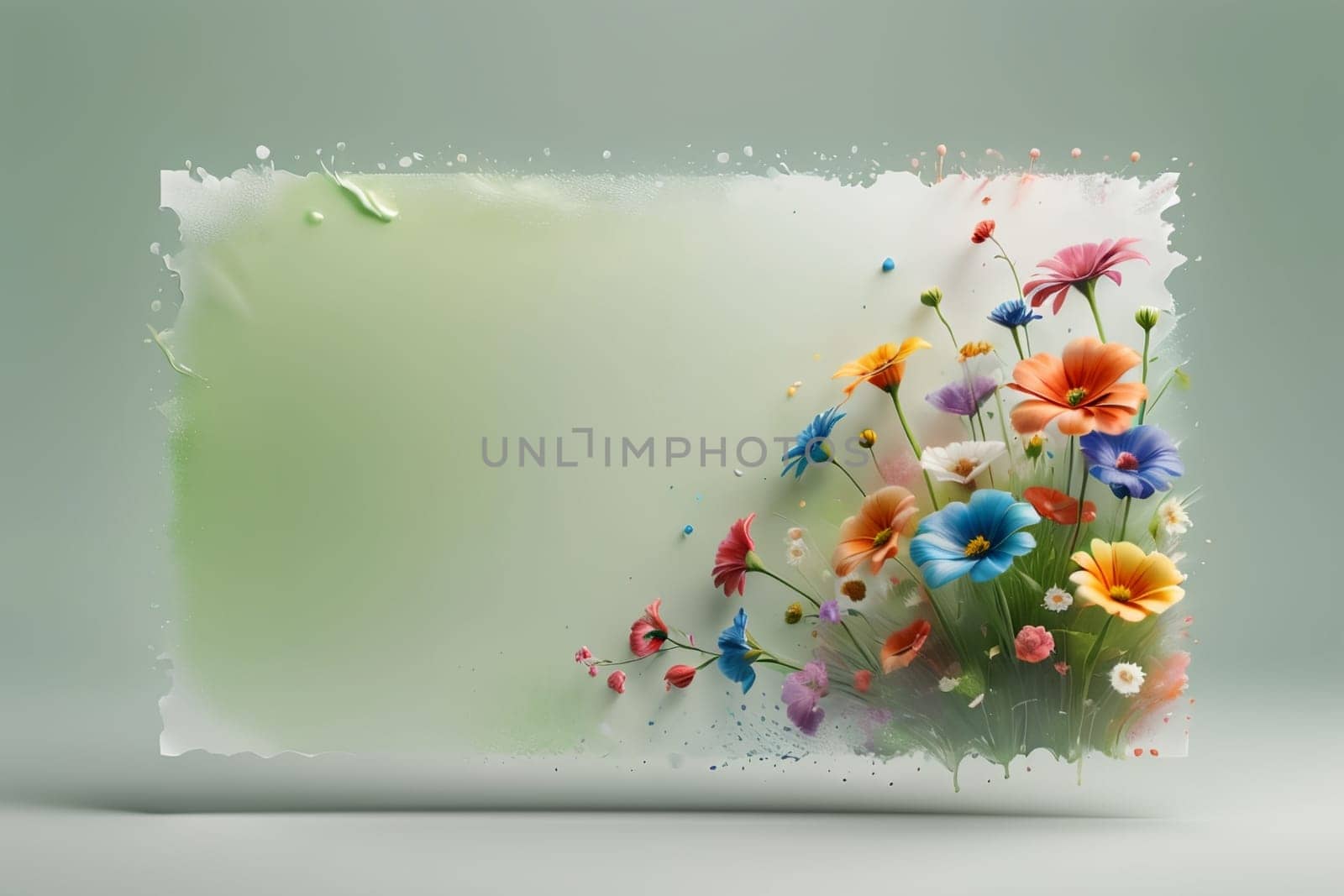 beautiful colorful flowers with blank letterhead .