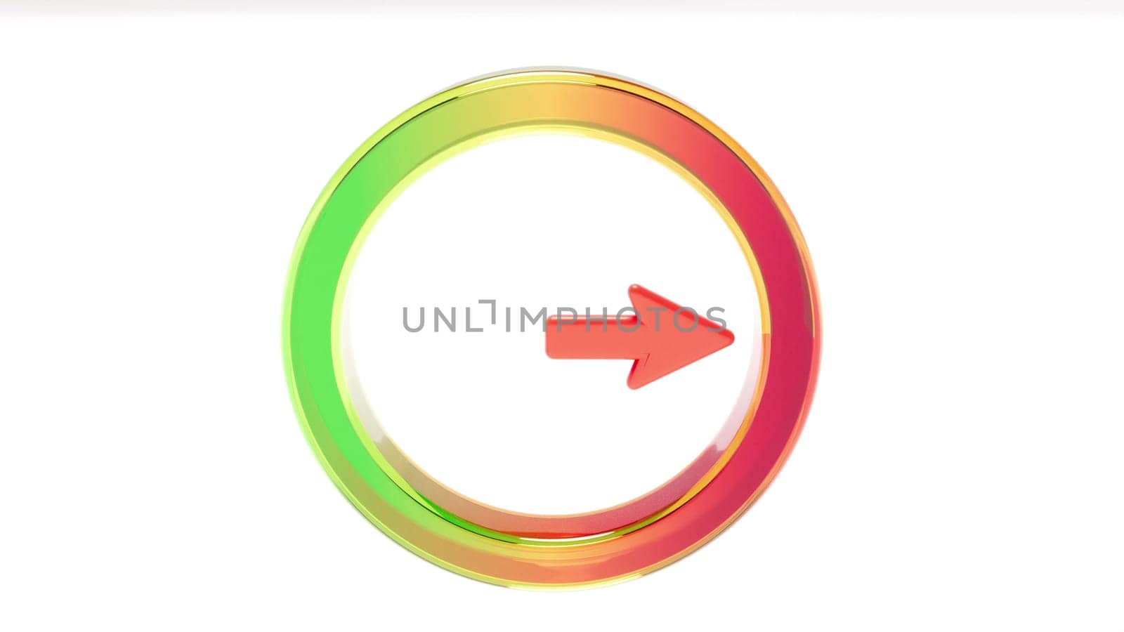 3d circle rainbow indicator on white bg 3d render
