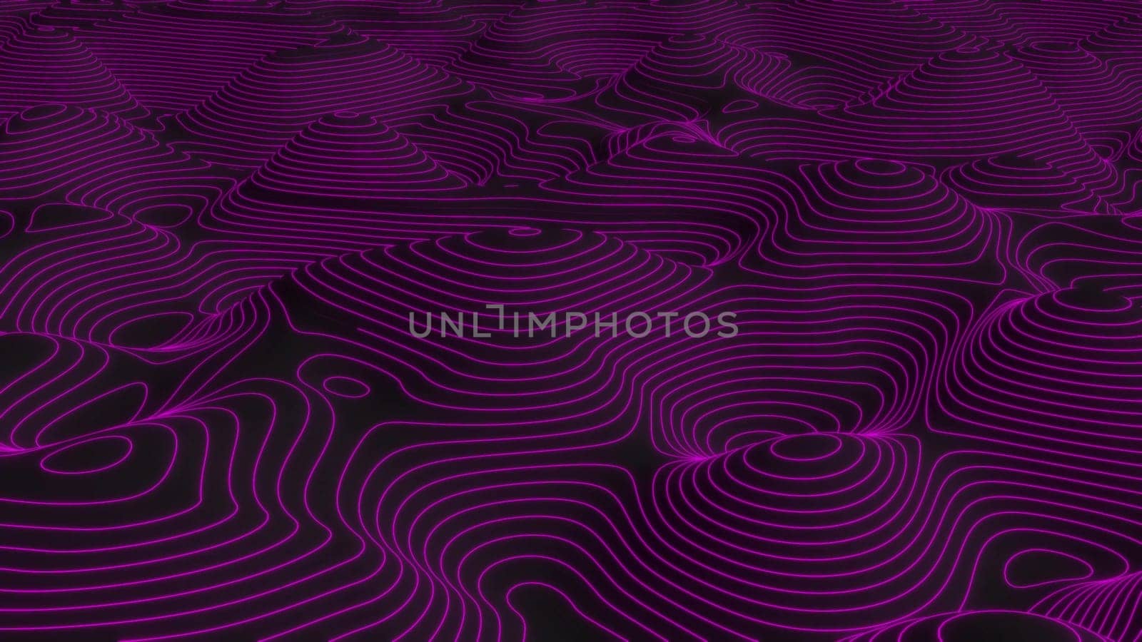 Pink curve lines level map technology topography 3d render
