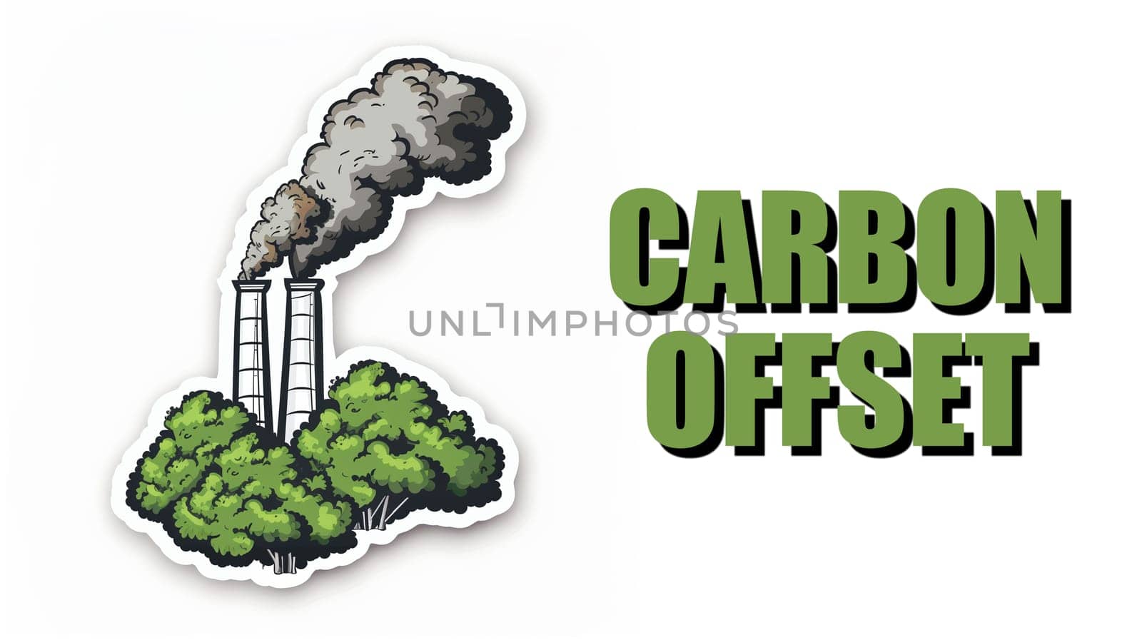 A sticker with the words carbon offset printed on it, serving as a reminder of the practice of compensating for carbon dioxide emissions.