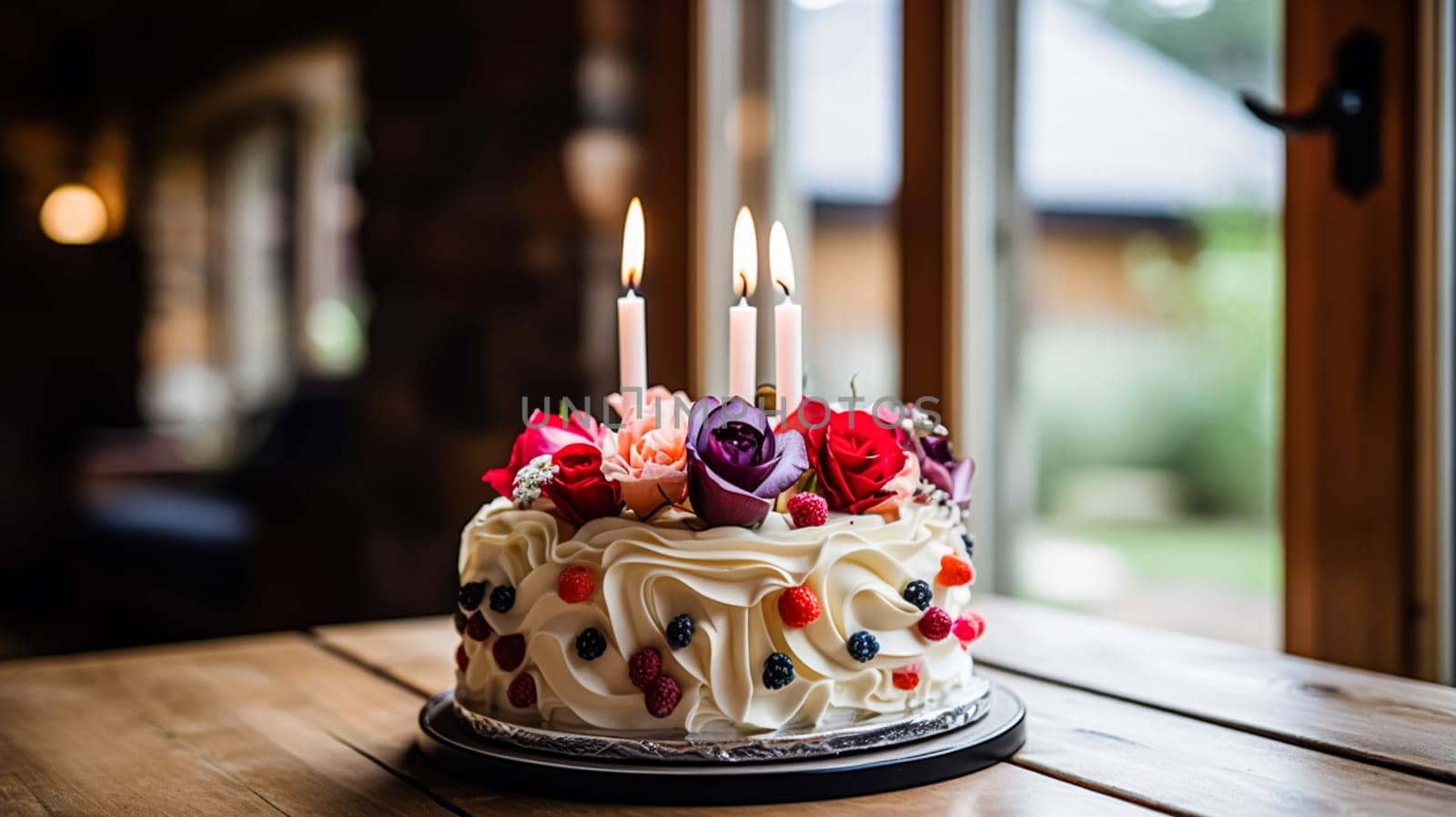Homemade birthday cake in the English countryside house, cottage kitchen food and holiday baking recipe inspiration