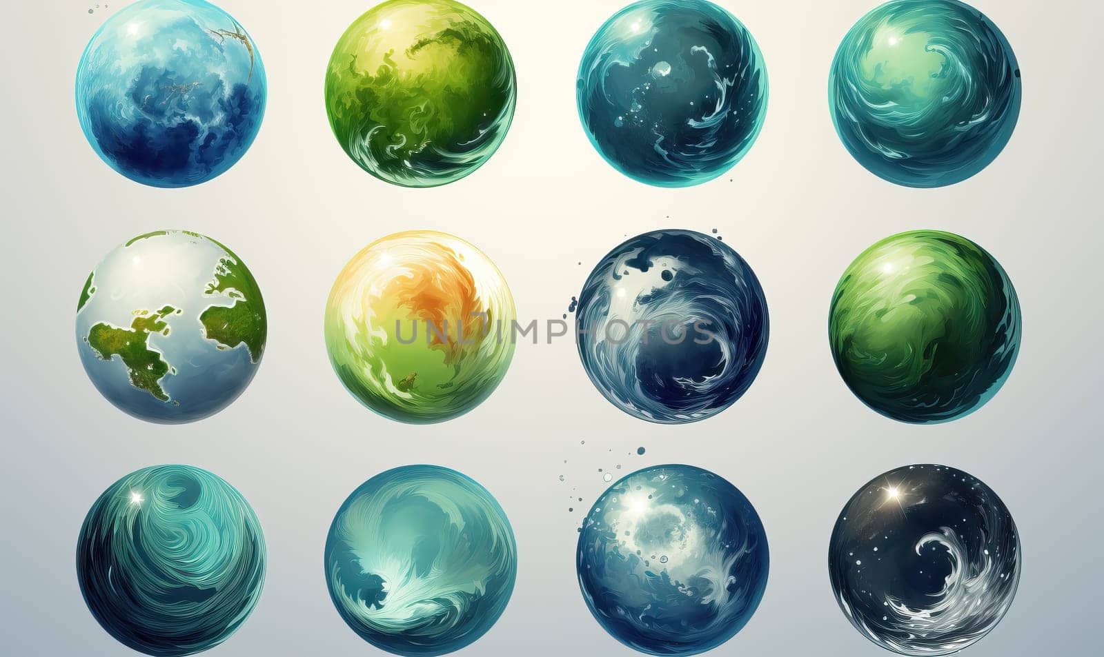 Collection of differently colored and shaped balls in one cluster.