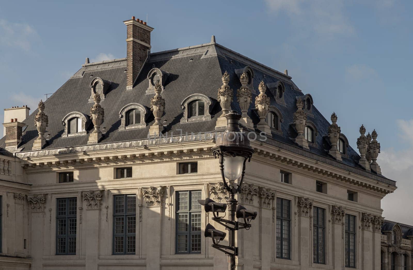 France, Paris - Jan 03, 2024 - Exterior architecture of Institute de France in Paris. the most famous of which is the Academy francaise. Space for text, Selective focus.