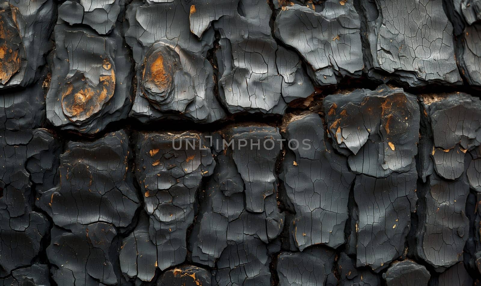 Detailed view of the texture of black wood, showing intricate patterns and grain.