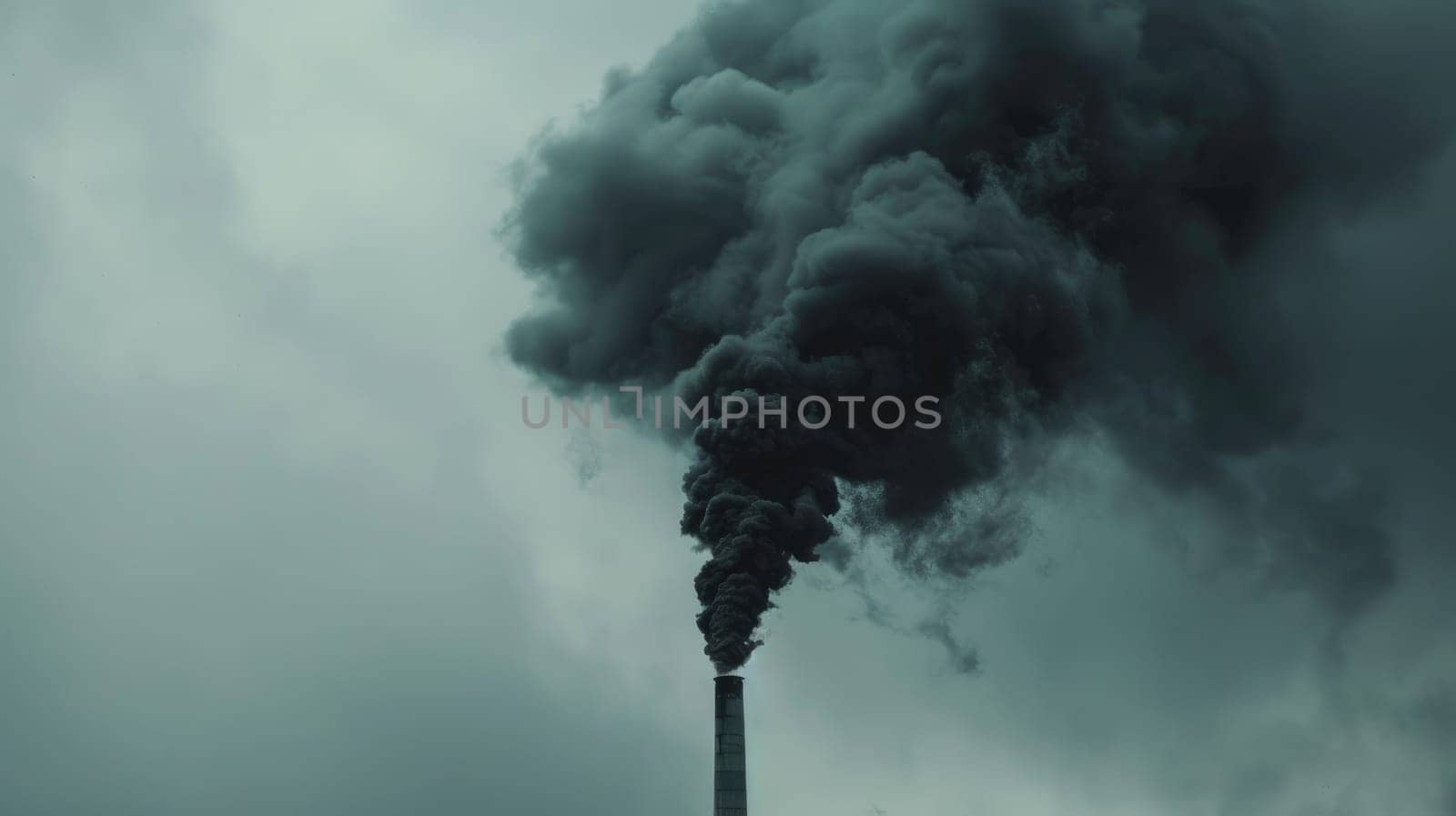 Air pollution with black smoke from chimneys and industrial waste.Thick smoke from a heating pipe against the sky banner, copy space, maximum focus, ,maximum focus, --ar 16:9 --style raw Job ID: 18e5871b-2d9a-4fc1-81ca-a02031b165c9