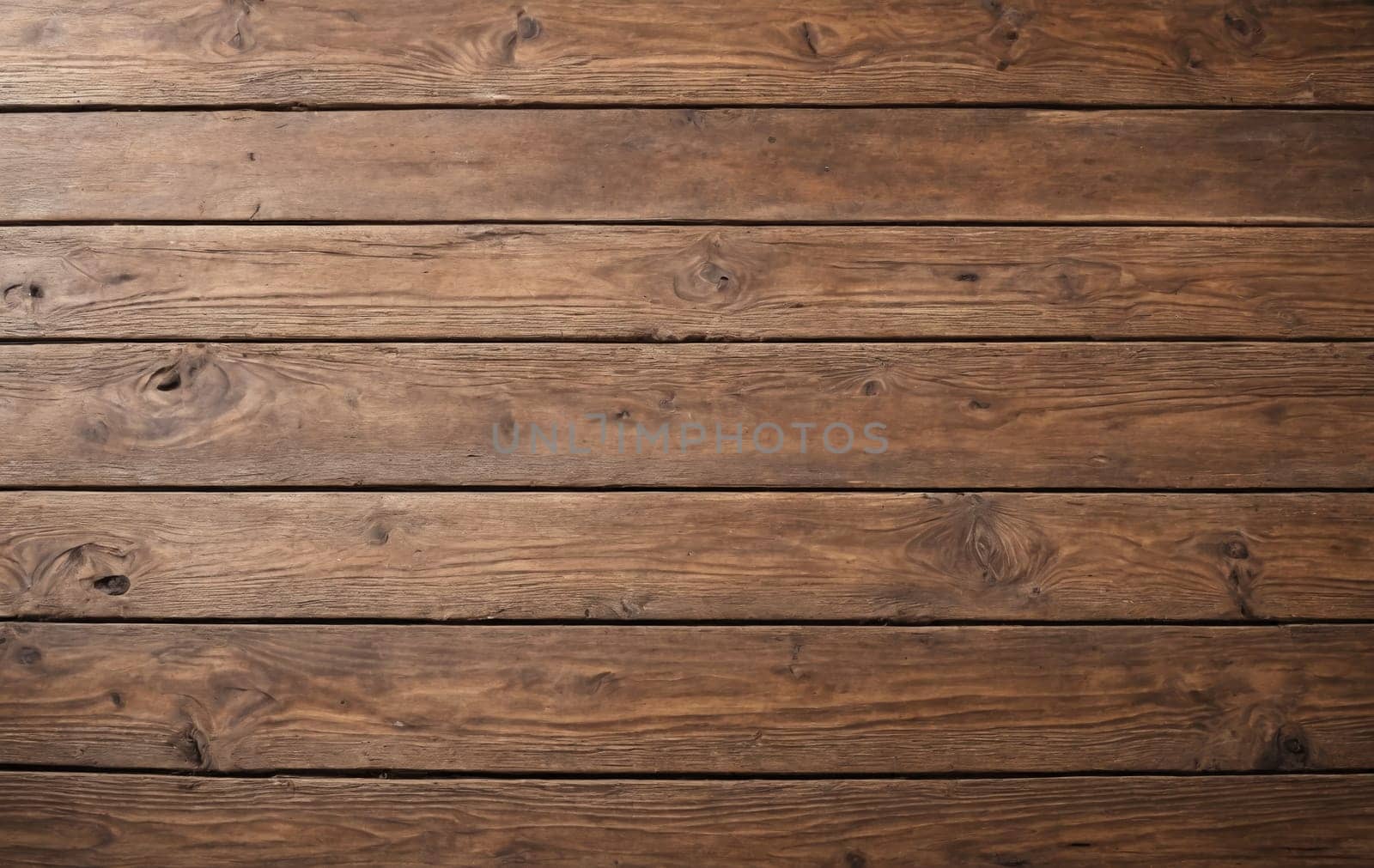 A closeup of a brown hardwood table with a wooden background. The table is made of rectangular planks with a beautiful wood stain pattern