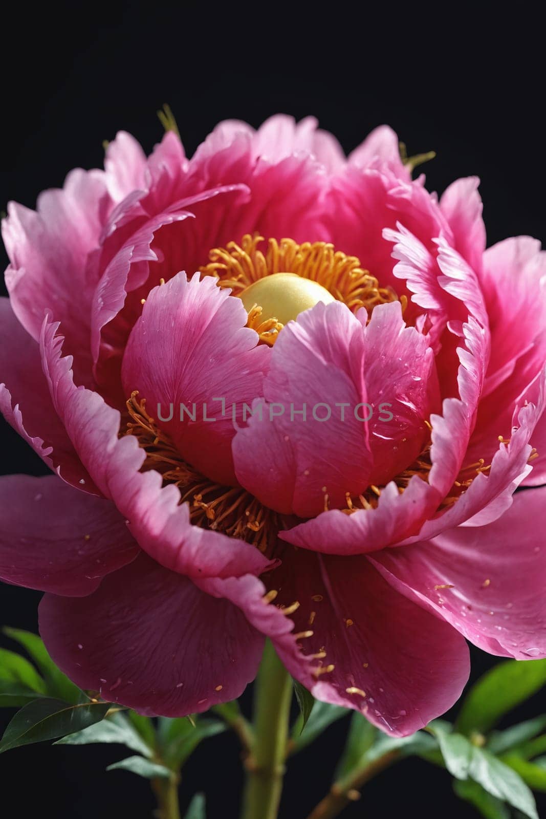Summer's Symphony: A Close-Up of a Blooming Pink Peony by Andre1ns