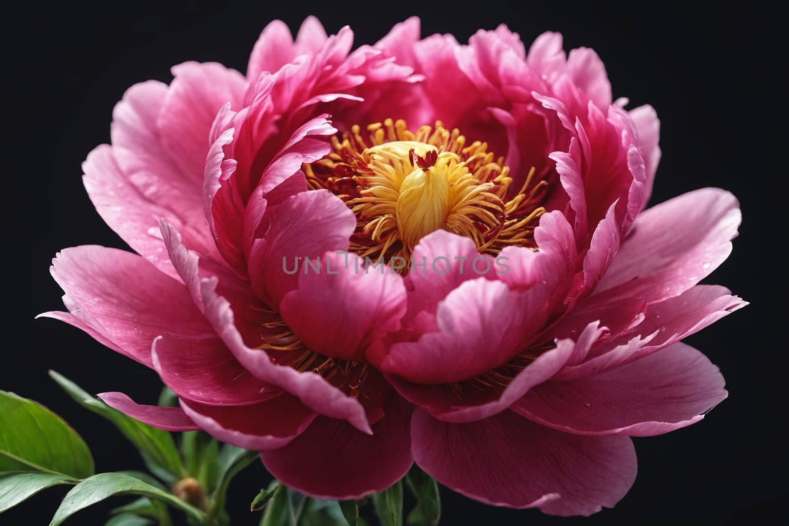 An exquisite image that captures the heart of a pink peony in a full bloom stage. A true embodiment of nature's grace, perfect for botanical blogs or to promote wellness and beauty products.