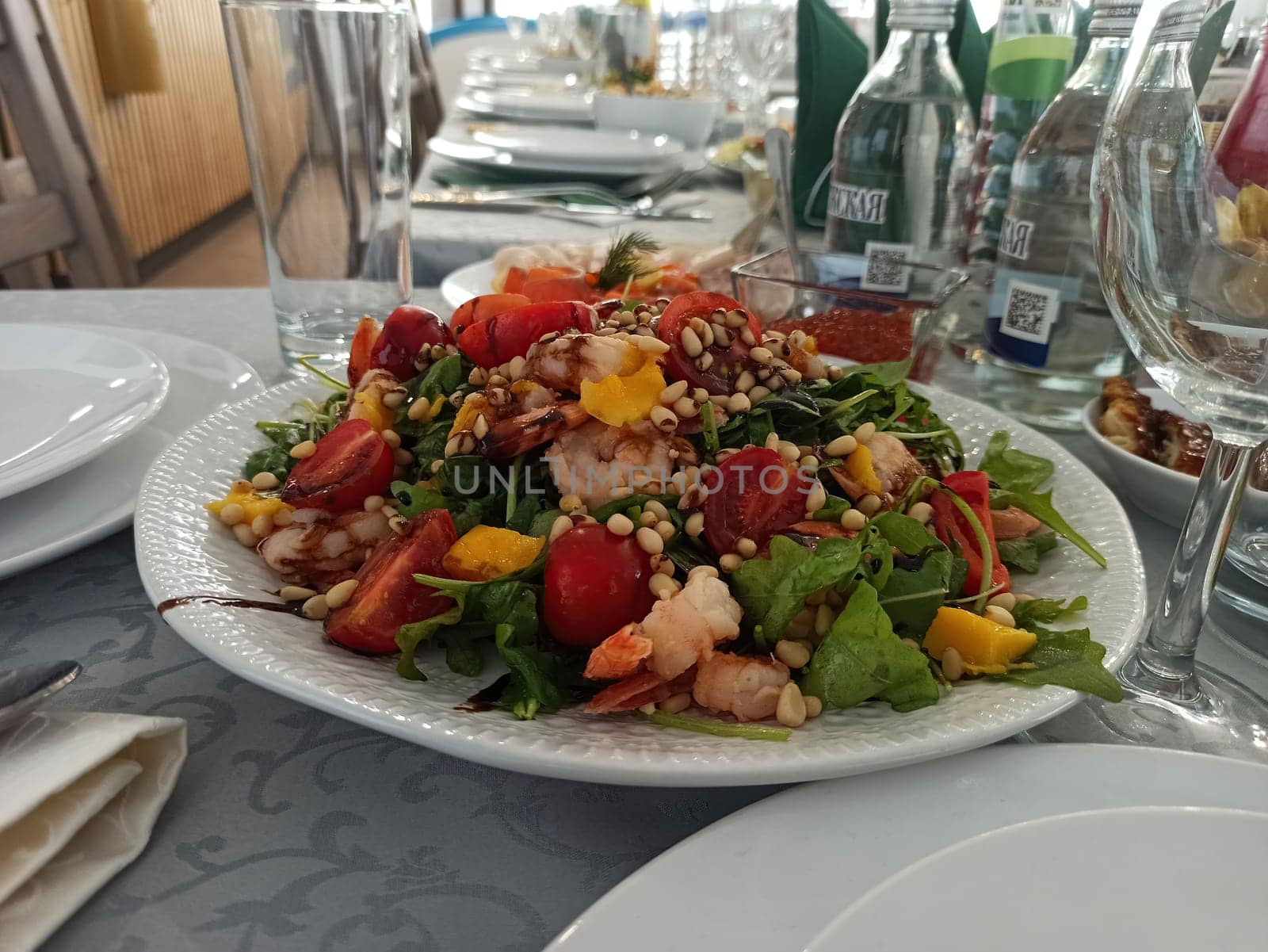 Asian salad with tofu and fresh vegetables. High quality photo