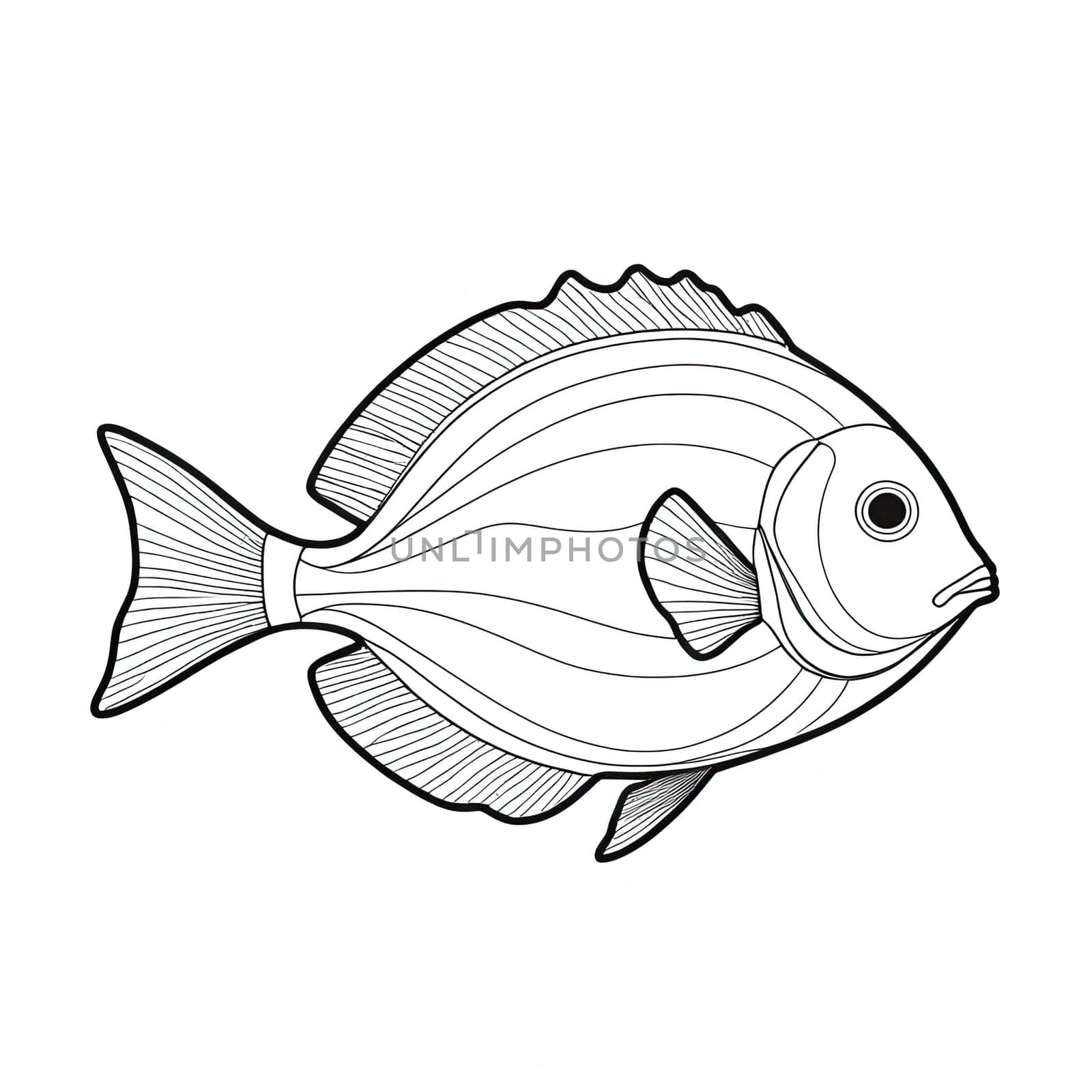 Fish for logo or icon, drawing Elegant minimalist style,abstract style Illustration . High quality photo
