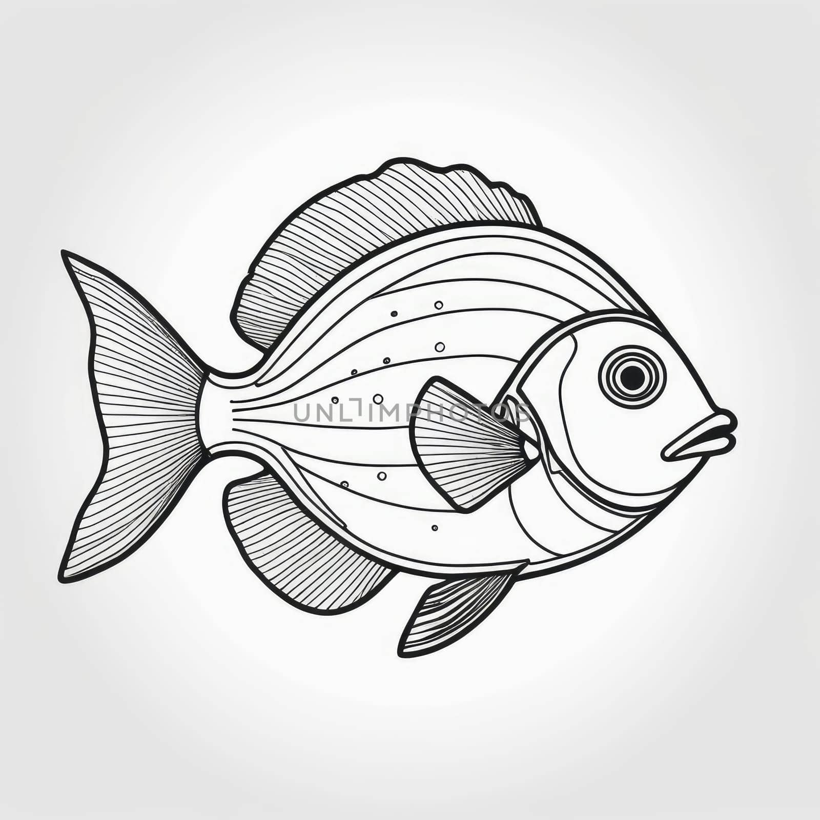 Fish for logo or icon, drawing Elegant minimalist style,abstract style Illustration . High quality photo