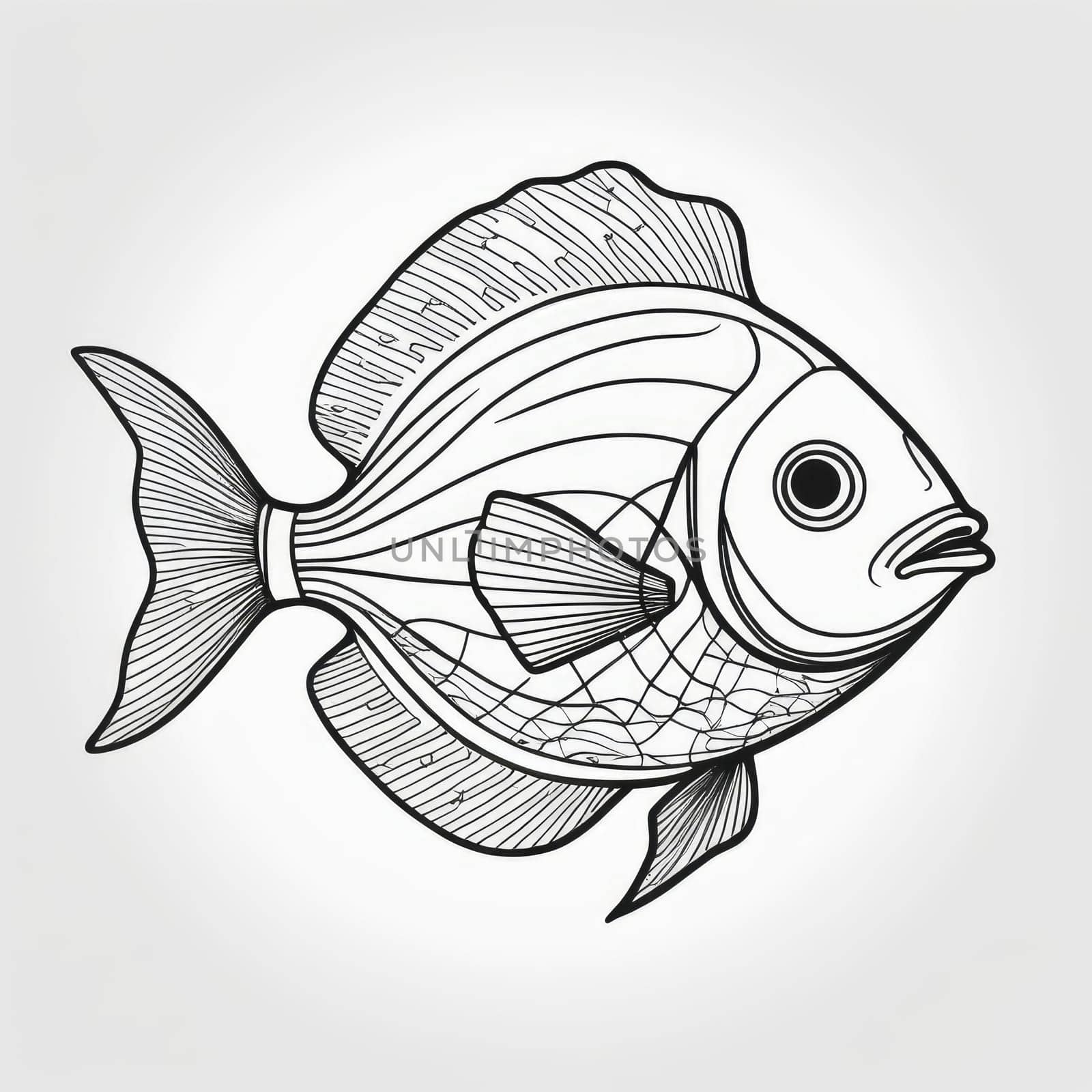 Fish for logo or icon, drawing Elegant minimalist style,abstract style Illustration . High quality photo