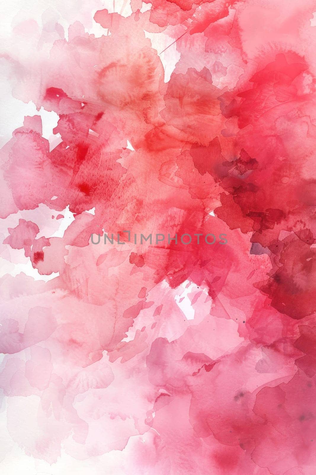 Vibrant pink and red watercolor abstract background with paint strokes, artistic illustration for creative projects