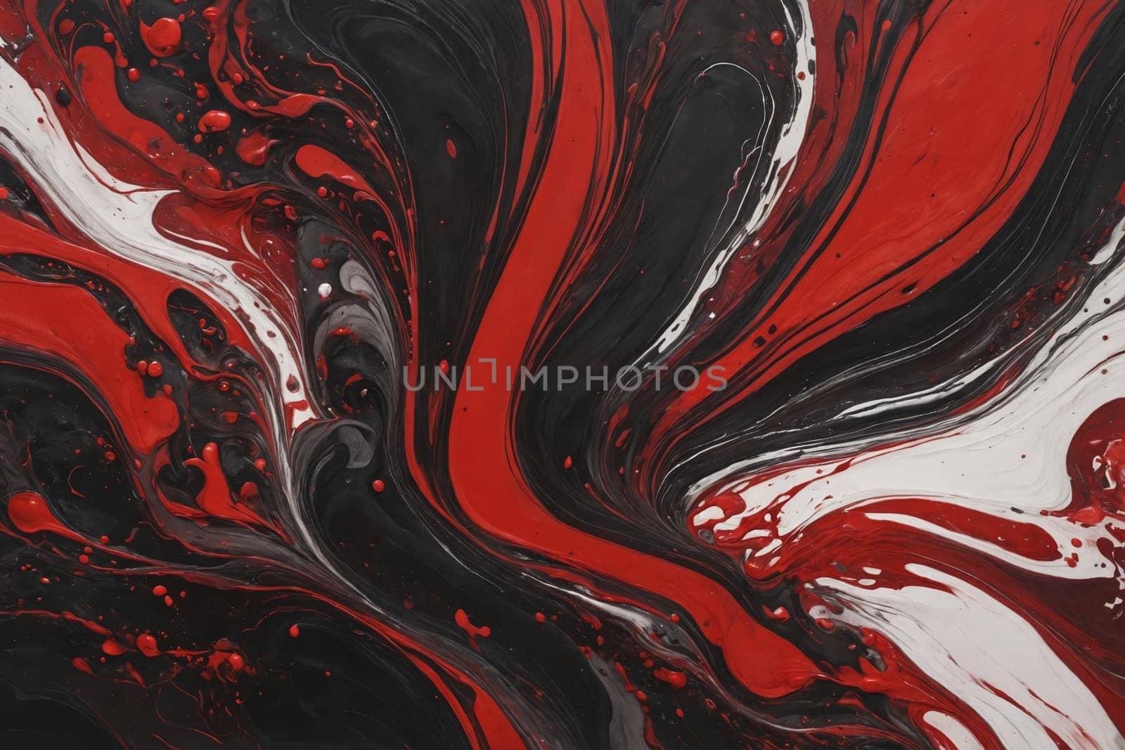Abstract Passion: Dynamic Red and Black Swirling Painting by Andre1ns