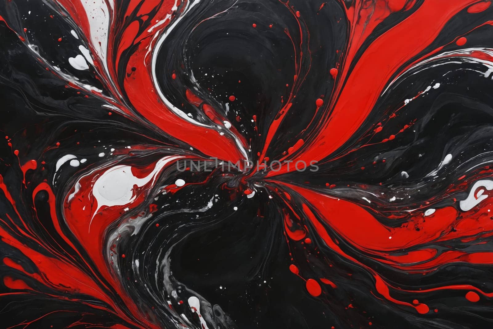 The art of motion captured in an abstract with red and black, the colors swirling in a dance of depth and energy.