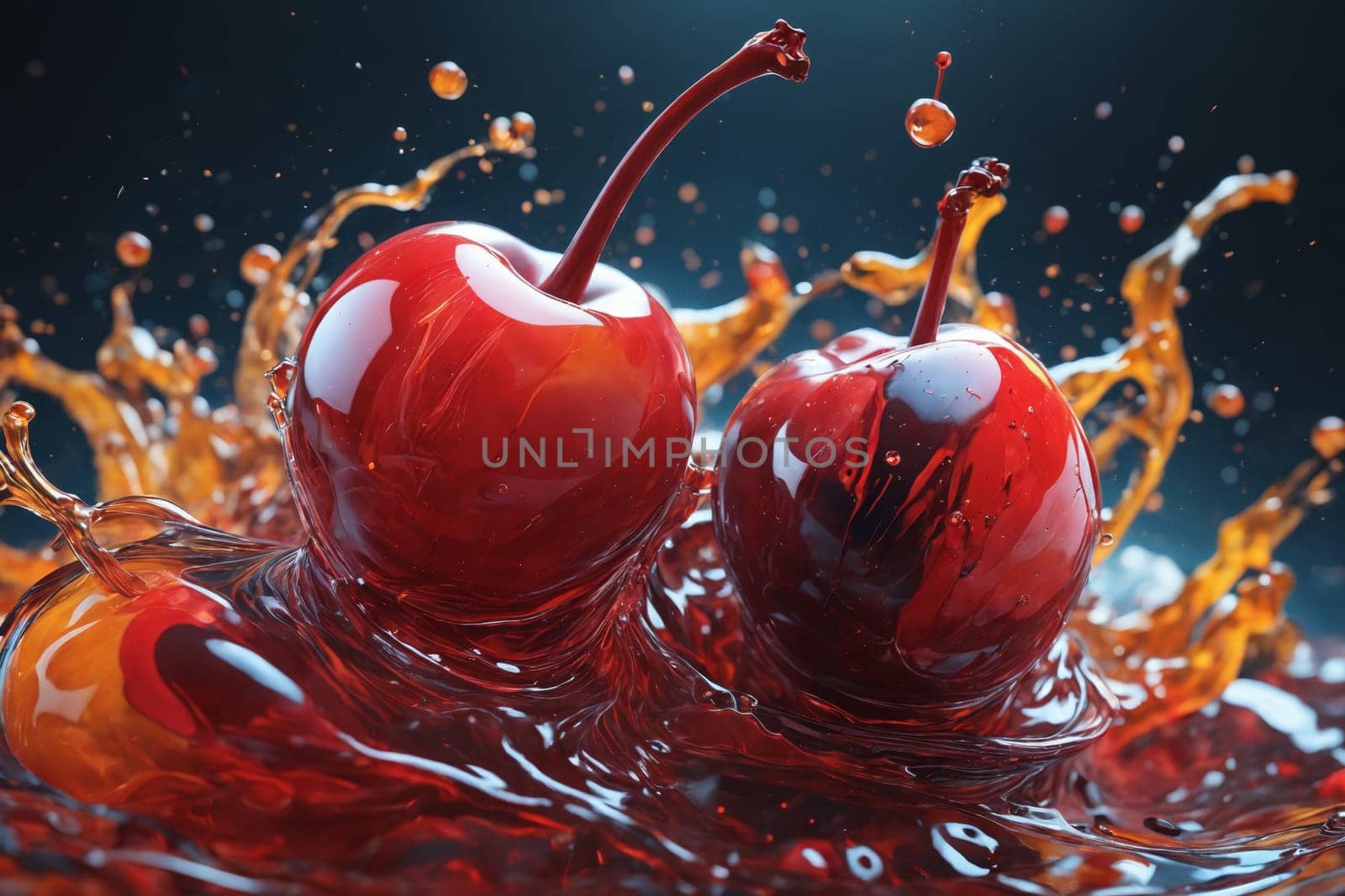 Fruity Eruption: Cherries and Oranges Create a Splash Symphony by Andre1ns