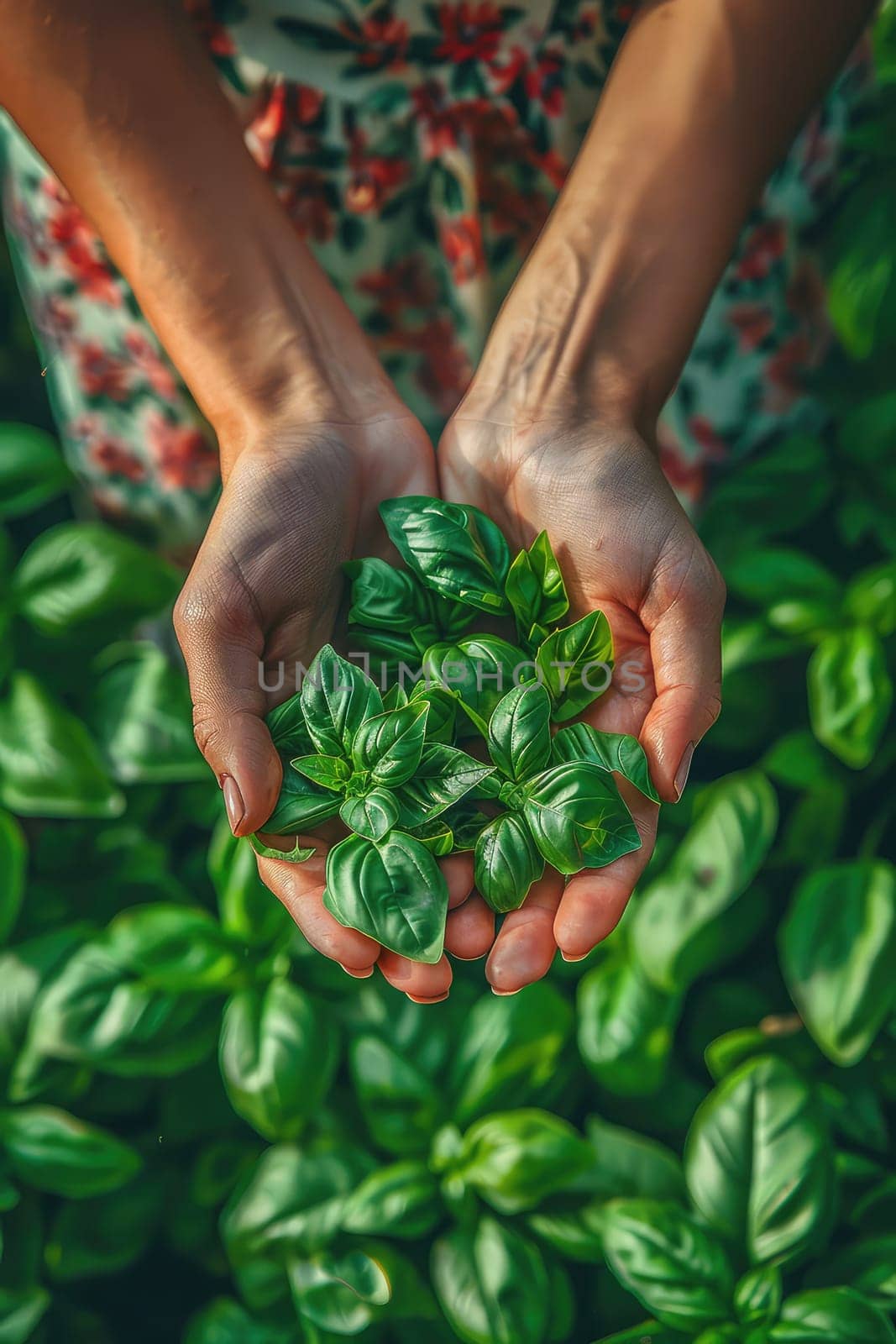 Harvest in the hands of a woman in the garden. Selective focus. nature.