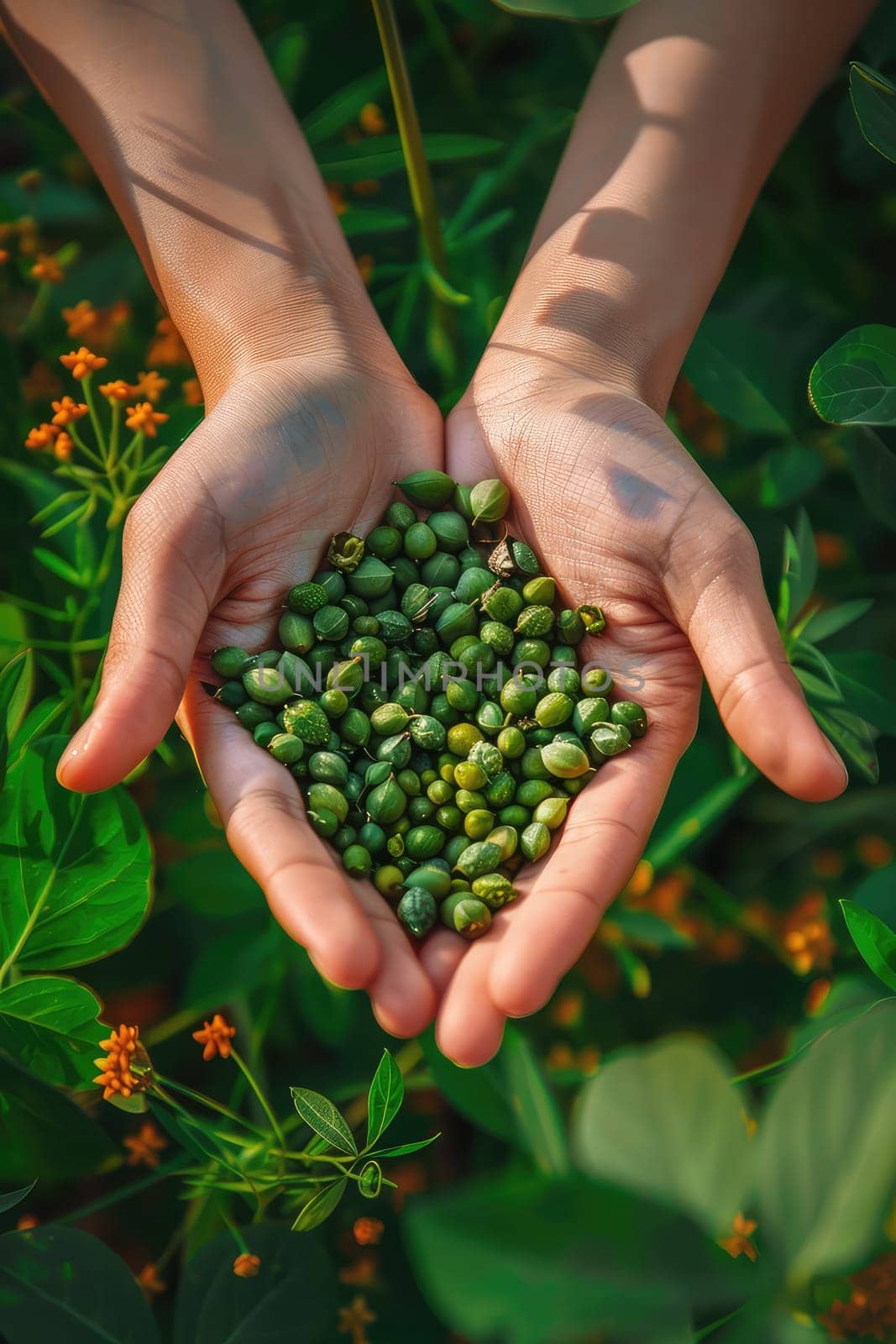 Harvest in the hands of a woman in the garden. Selective focus. nature.