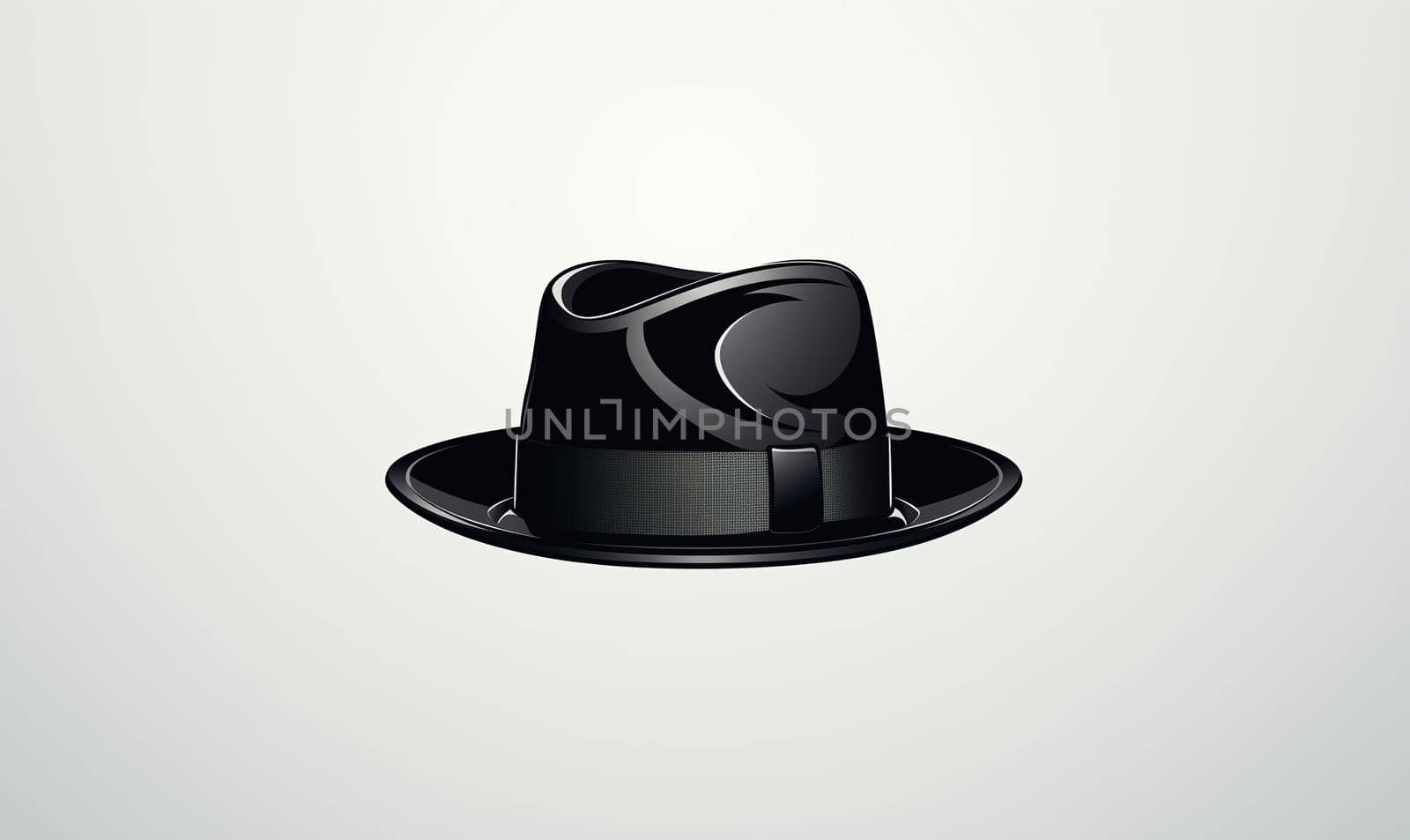 Black Hat on White Background. Selective focus