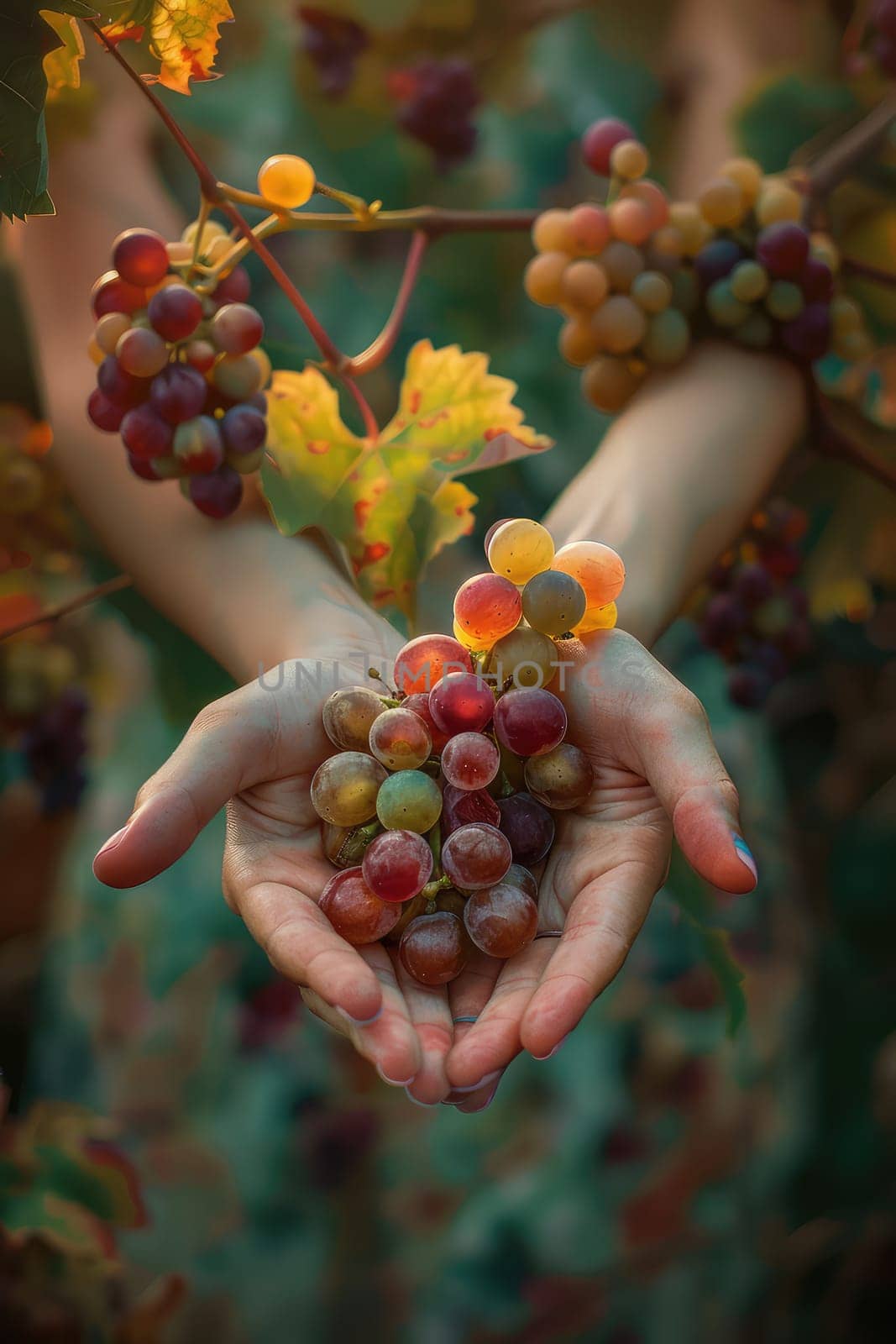 Harvest in the hands of a woman in the garden. Selective focus. nature.