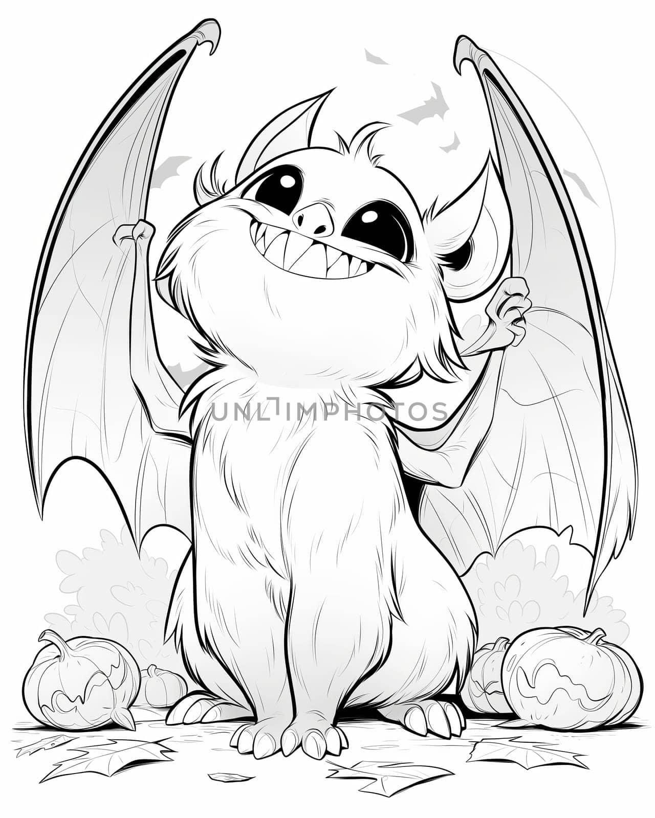 Coloring book for children, coloring animal, bat. by Fischeron