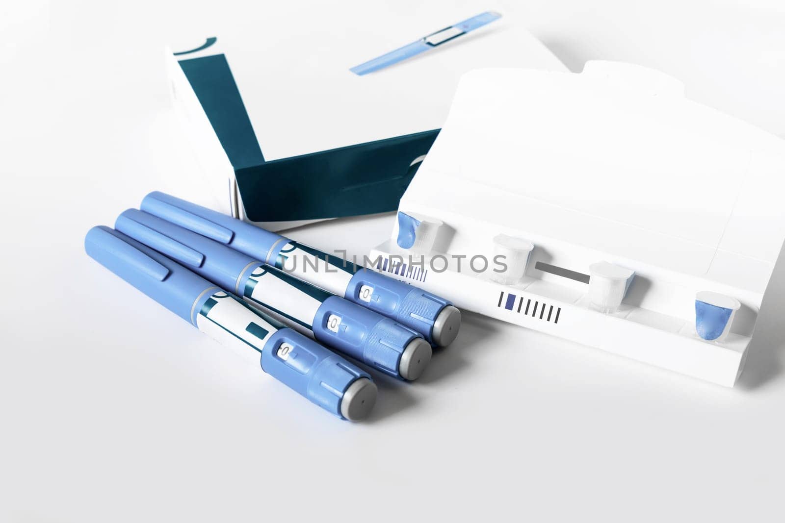 Ozempic Insulin injection pen or insulin cartridge pen for diabetics. Medical equipment for diabetes parients.