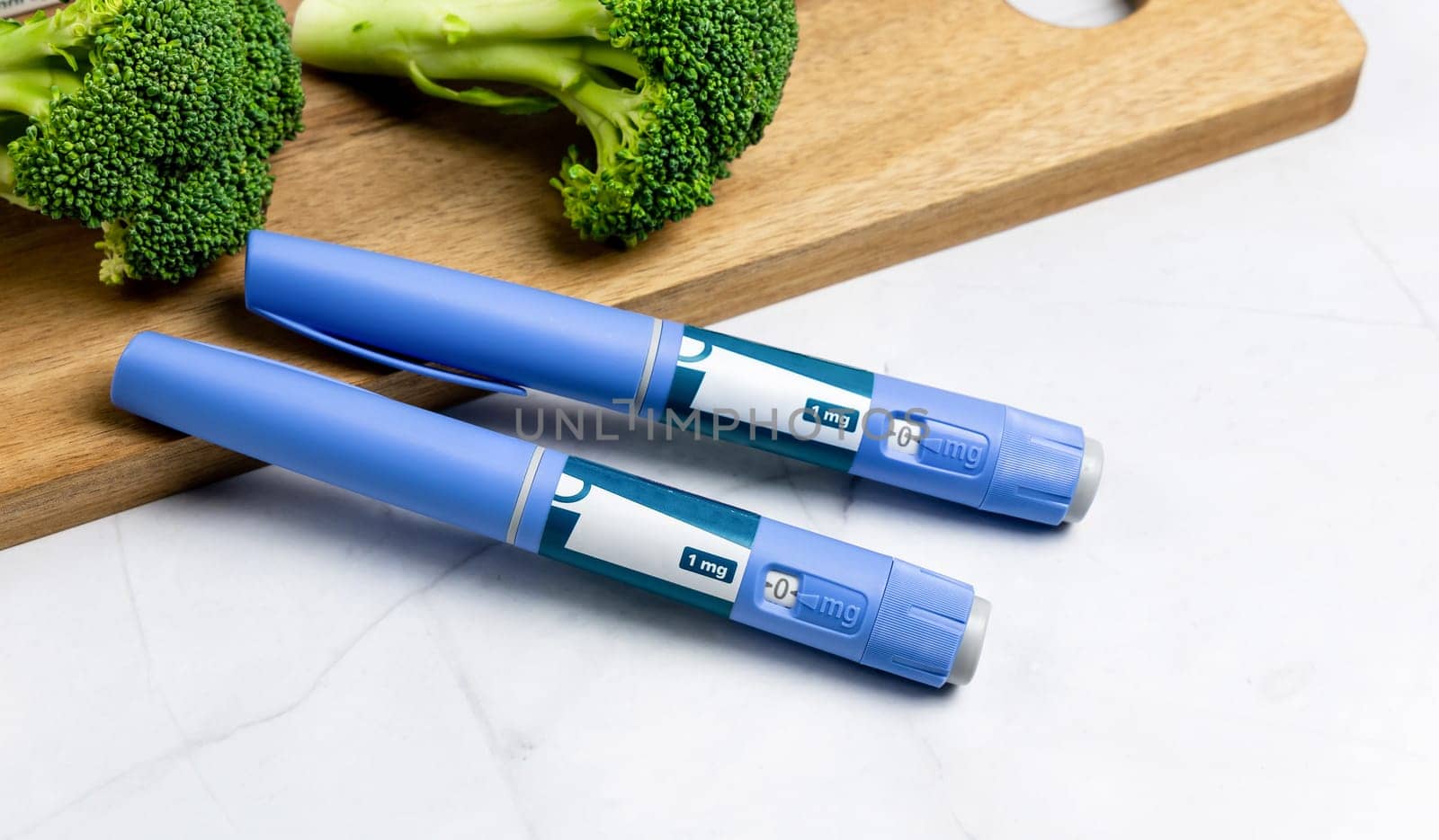 Ozempic Insulin injection pen or insulin cartridge pen for diabetics. Medical equipment for diabetes parients. Copenhagen, Denmark - January 1, 2024.