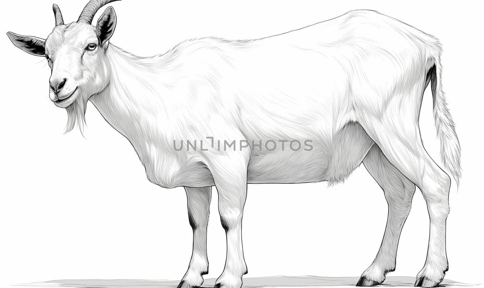 Coloring book for children, coloring animal, goat. Selective soft focus.