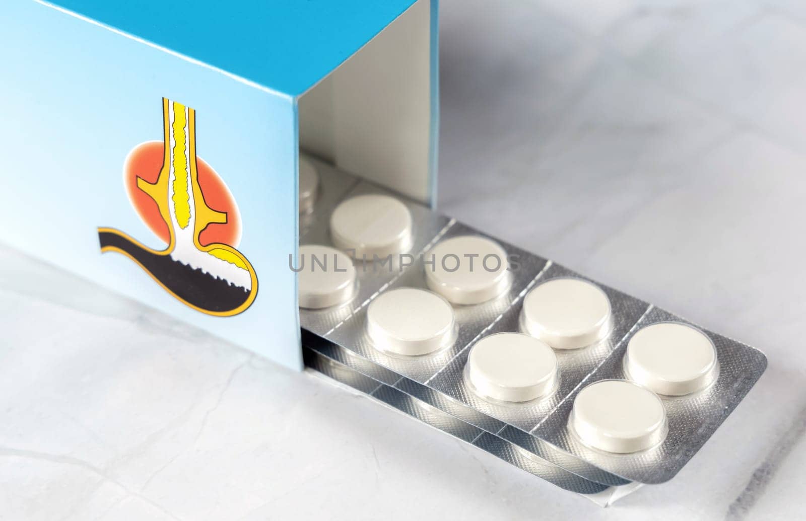 Gaviscon - pack of pills for stomach problems and heartburn. High quality photo